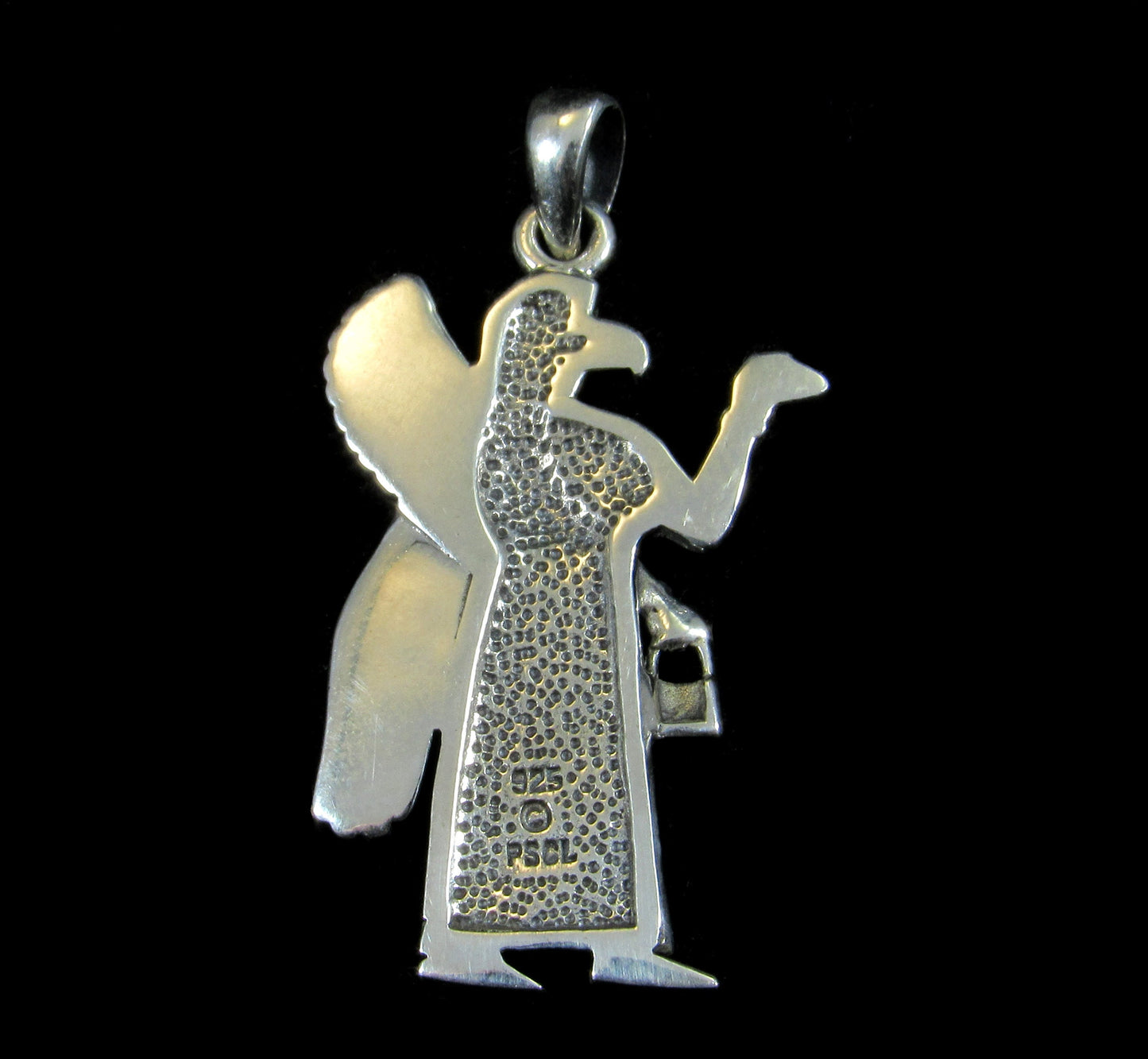 Solid 925 Sterling Silver Nisroch Assyrian Deity Pendant, God of Agriculture, Nesher the Great Eagle