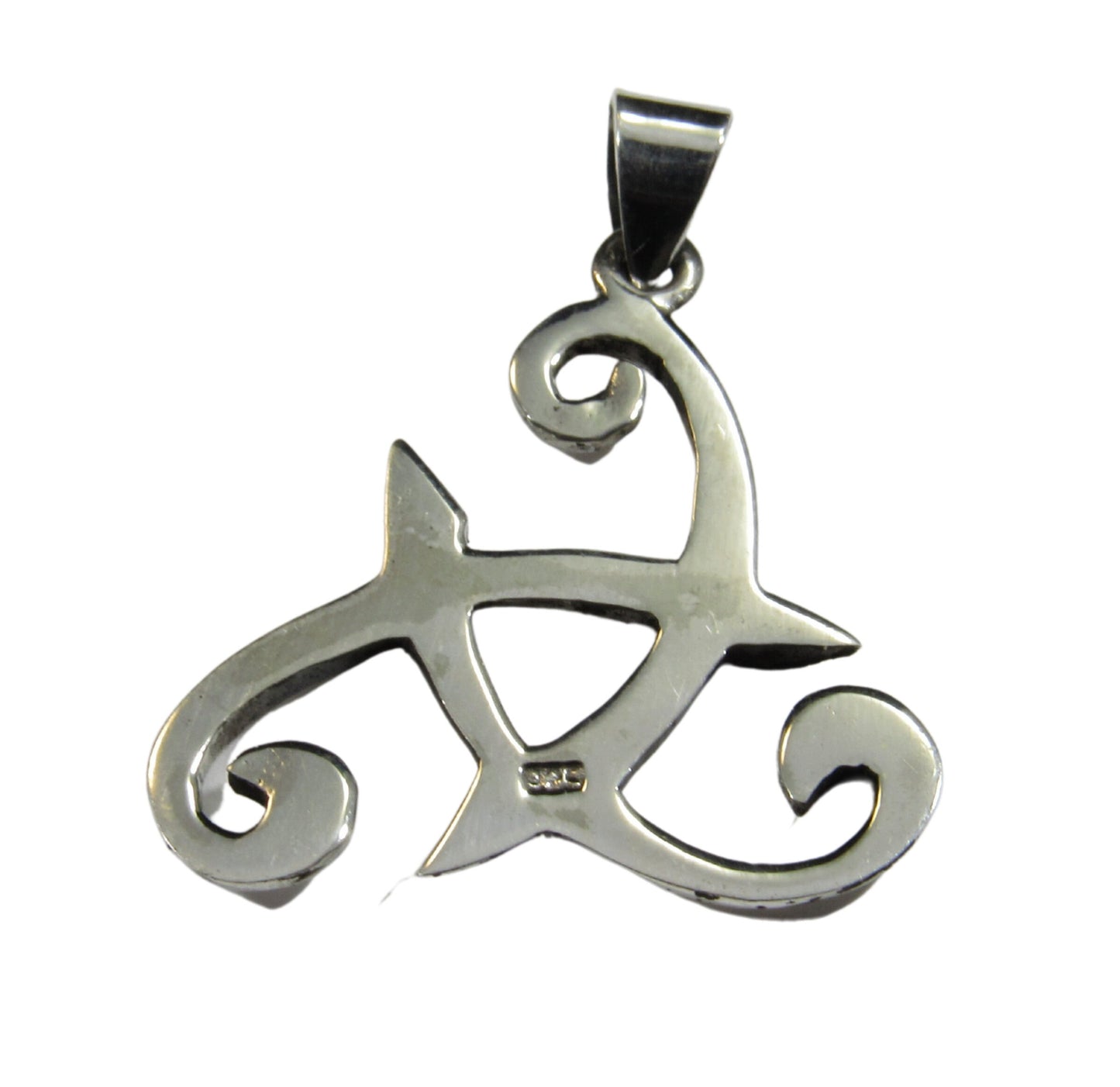 Solid 925 Sterling Silver Viking Odin's Horn Pendant, Celtic Triskelion Knot Amulet