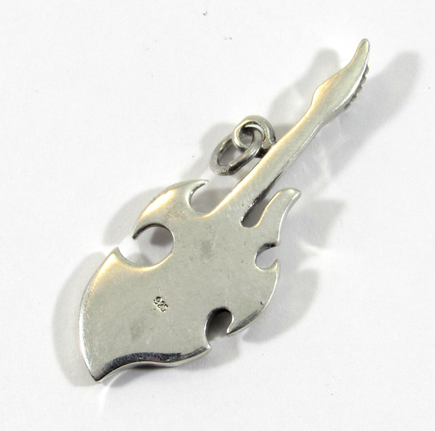 Handcrafted Solid 925 Sterling Silver Electric Guitar Pendant, Musical Rocker Jewelry, Perfect for Men or Women
