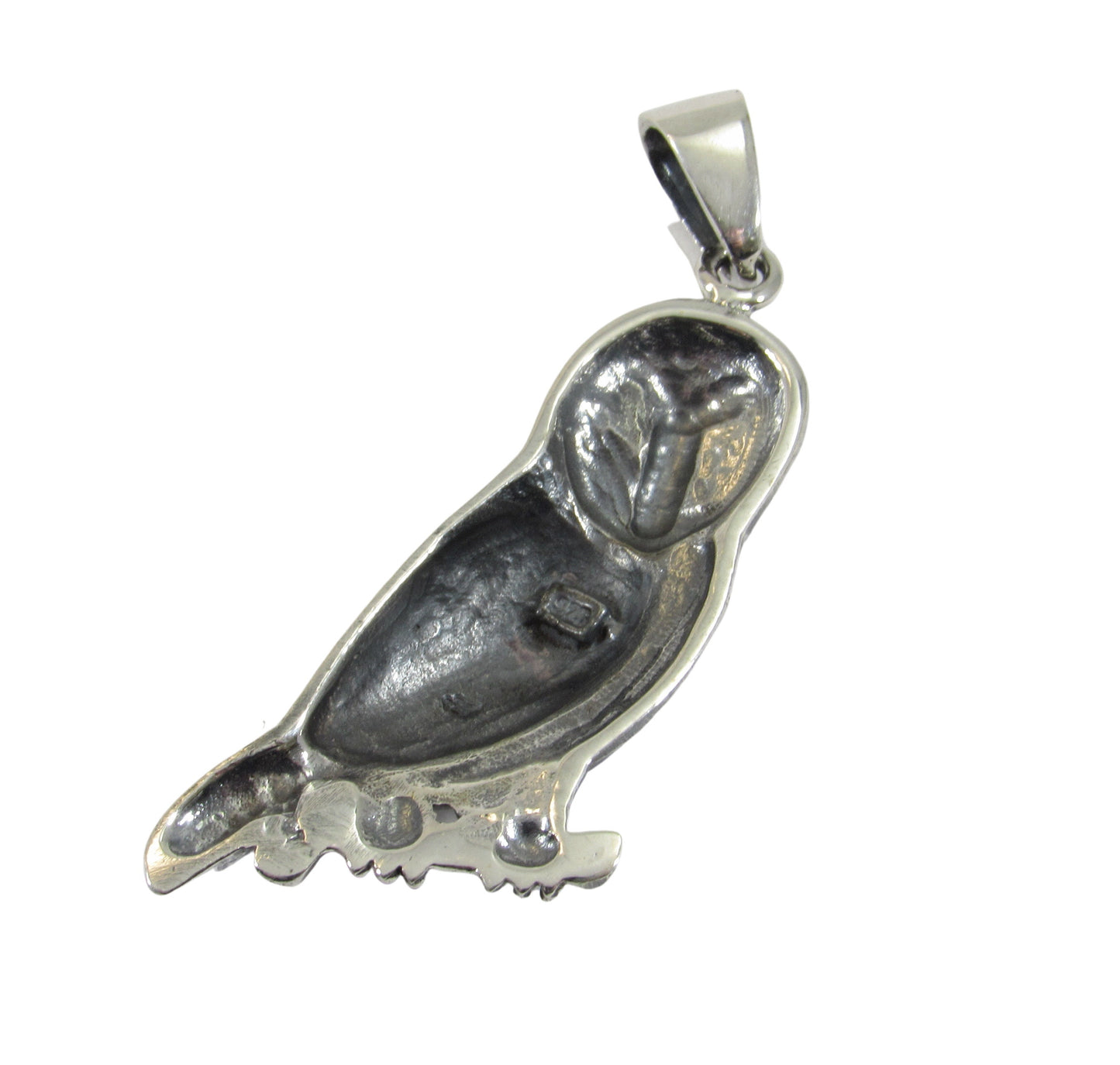 Solid 925 Sterling Silver Owl Pendant - Barn Owl Necklace Amulet - Nocturnal Bird Jewelry - Nature Charm for Her or Him - Symbol of Wisdom