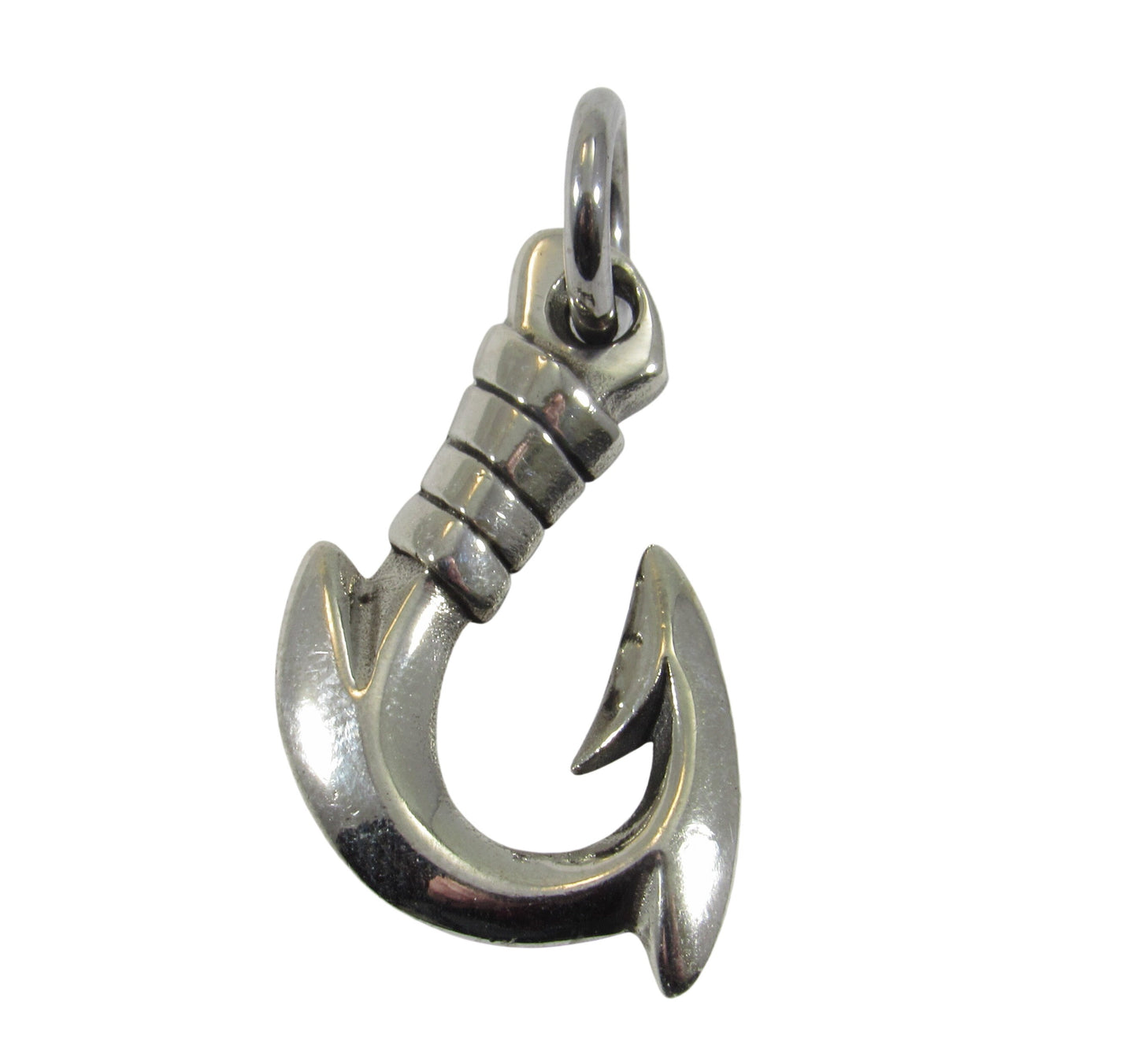 Solid 925 Sterling Silver Fishing Hook Pendant - Nautical Jewelry, Fisherman’s Necklace Charm, Ocean Lover Gift, Chunky Fish Hook Pendant