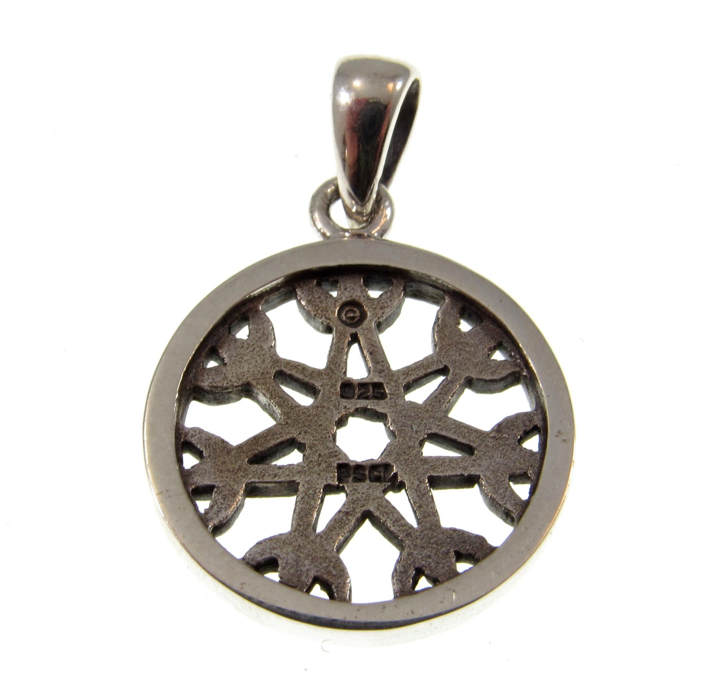 Solid 925 Sterling Silver Heptagram Fairy Star Pendant – Elven Faery 7 Pointed Wiccan Amulet