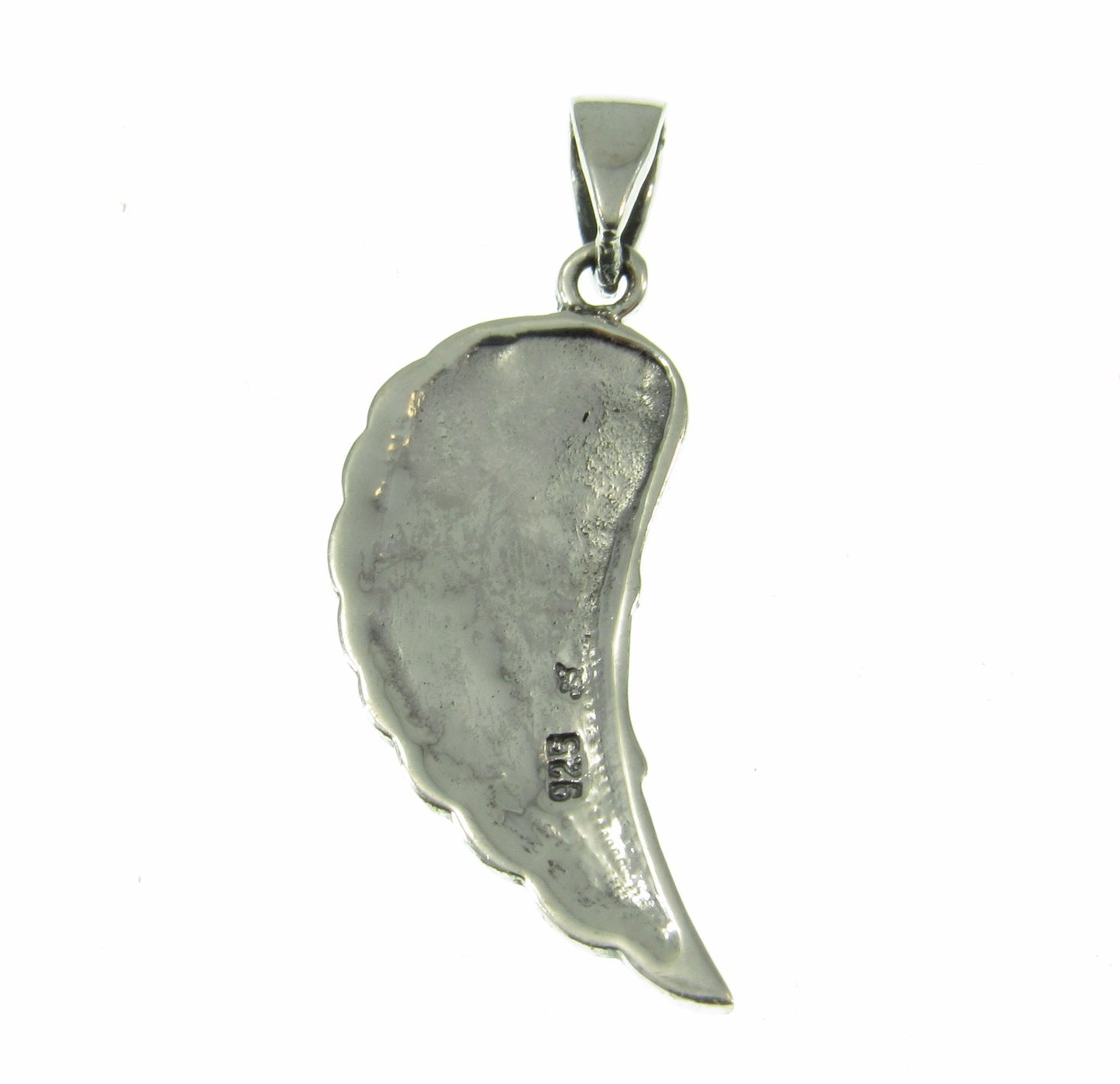 Solid 925 Sterling Silver Angel Wing Pendant, Handcrafted Religious Jewelry, Unique Spiritual Charm, Simple & Elegant Inspirational Art