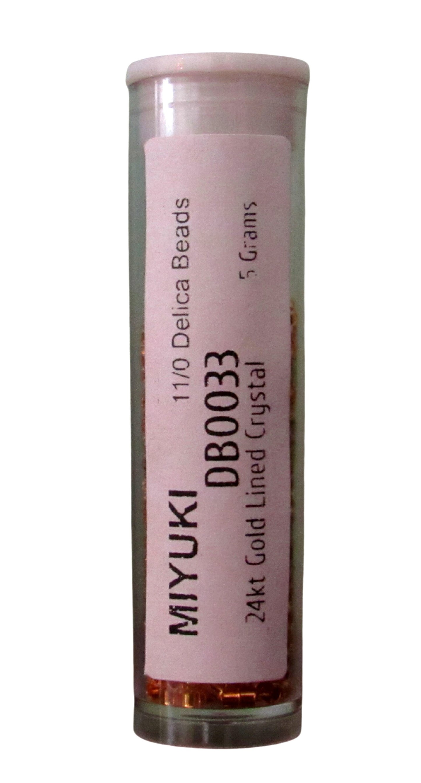 DB0033 11/0 Miyuki 24kt Gold Lined Crystal Delica Seed Beads, 5 Grams Tube, 25 Grams Bag, DB33, DB-33 Japanese Glass Delicas for Jewelry