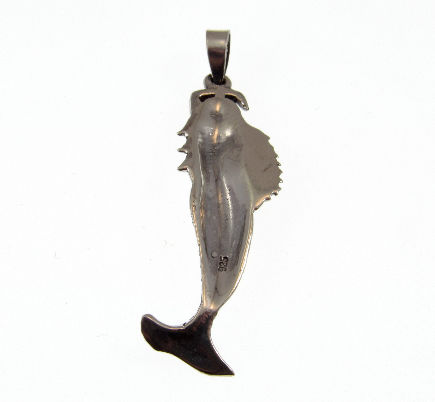 Solid 925 Sterling Silver Standing Mermaid Pendant, Handcrafted Sea Maiden, Water Nymph, Siren, Enchantress, Fantasy & Goddess Jewelry