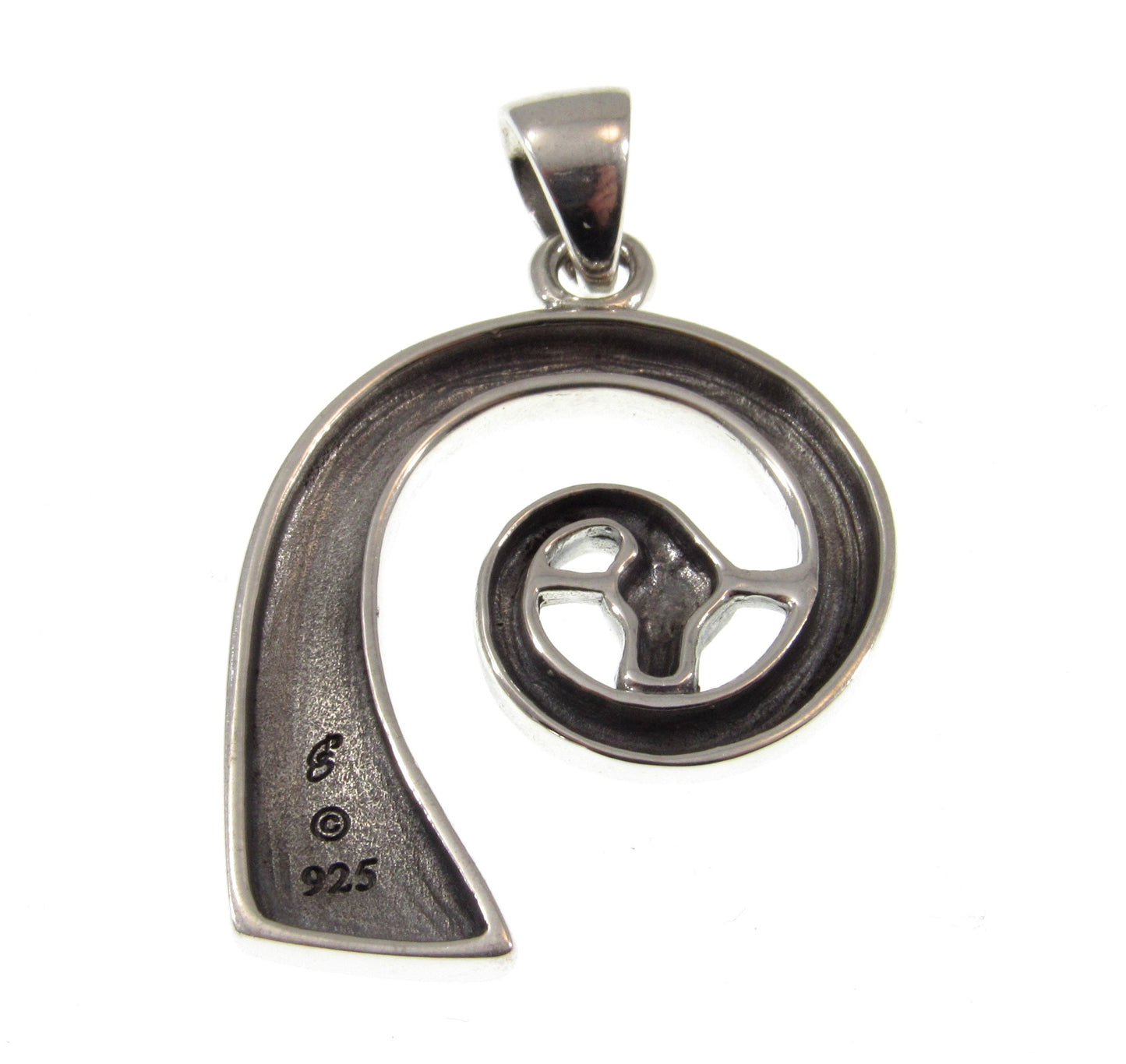 Solid 925 Sterling Silver Jormungandr Prow Head of Viking Ship Pendant, Norse Warrior Longship Carving