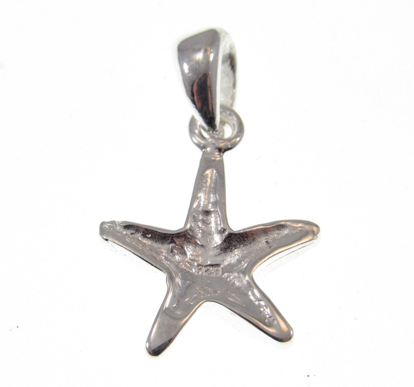Solid 925 Sterling Silver Starfish Pendant - Blue or White Opal Inlay - Tropical Beach Charm, Nautical Jewelry, Sea Life Necklace Pendant