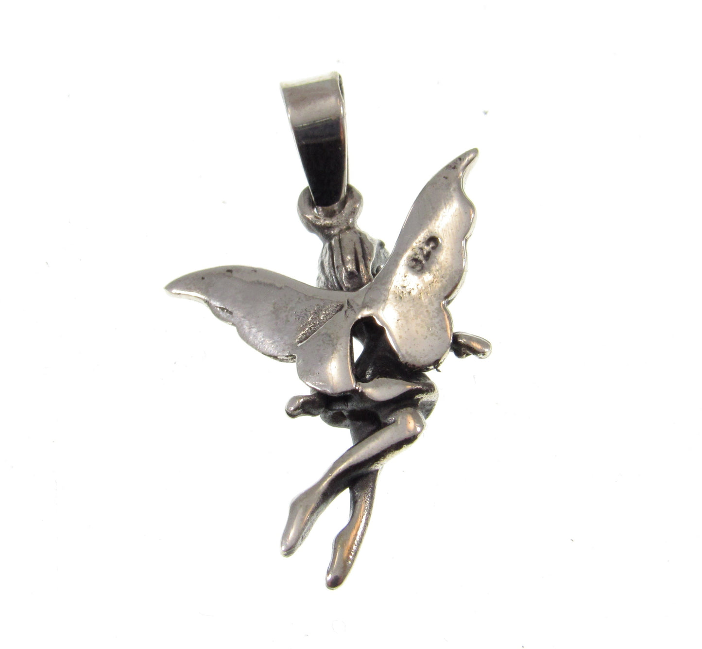 Solid 925 Sterling Silver Fairy Pendant – Woodland Pixie Necklace Charm, Fae Charm for Fairycore, Cottagecore & Magical Gifts for Her
