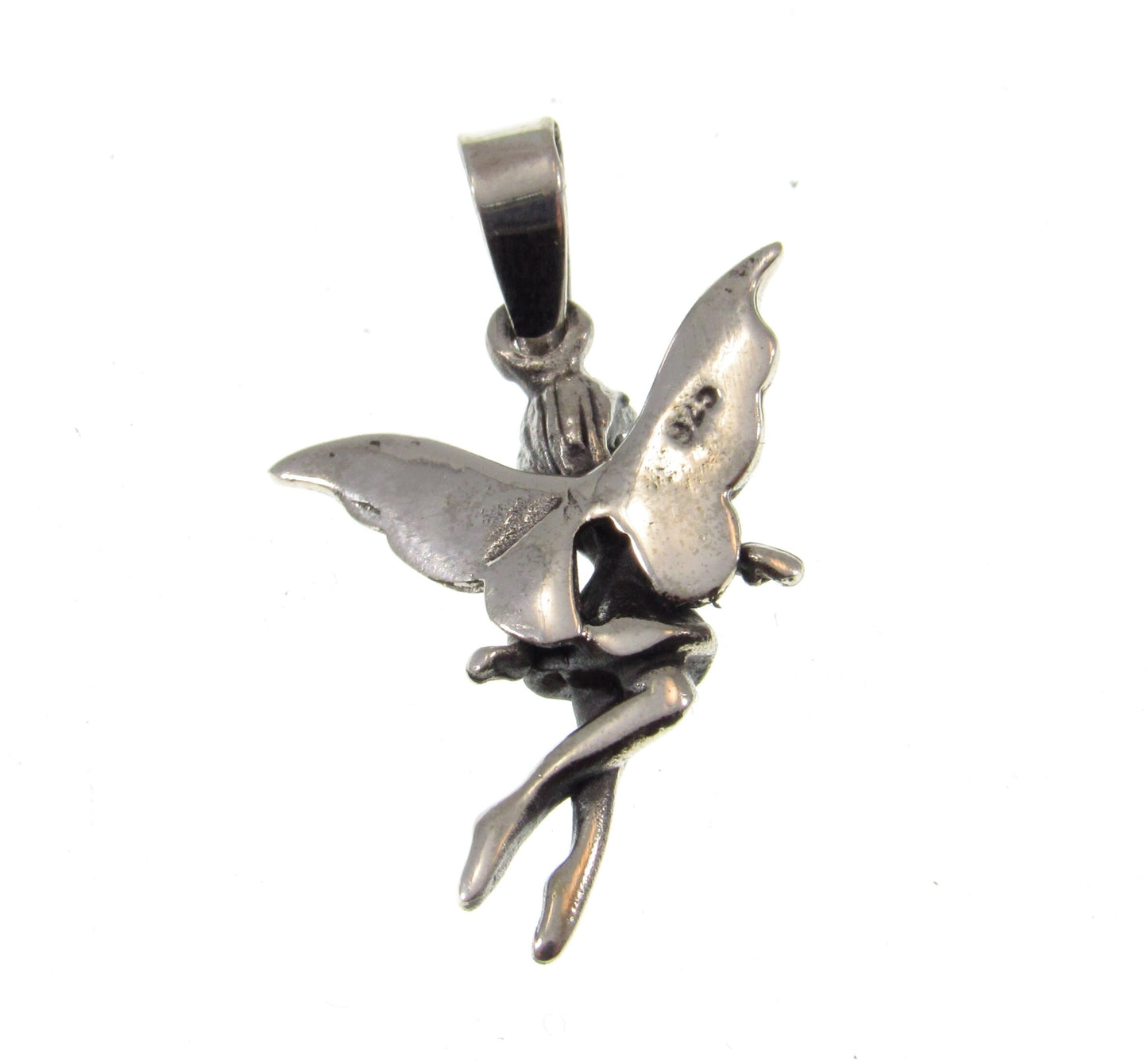 Solid 925 Sterling Silver Fairy Pendant – Woodland Pixie Necklace Charm, Fae Charm for Fairycore, Cottagecore & Magical Gifts for Her