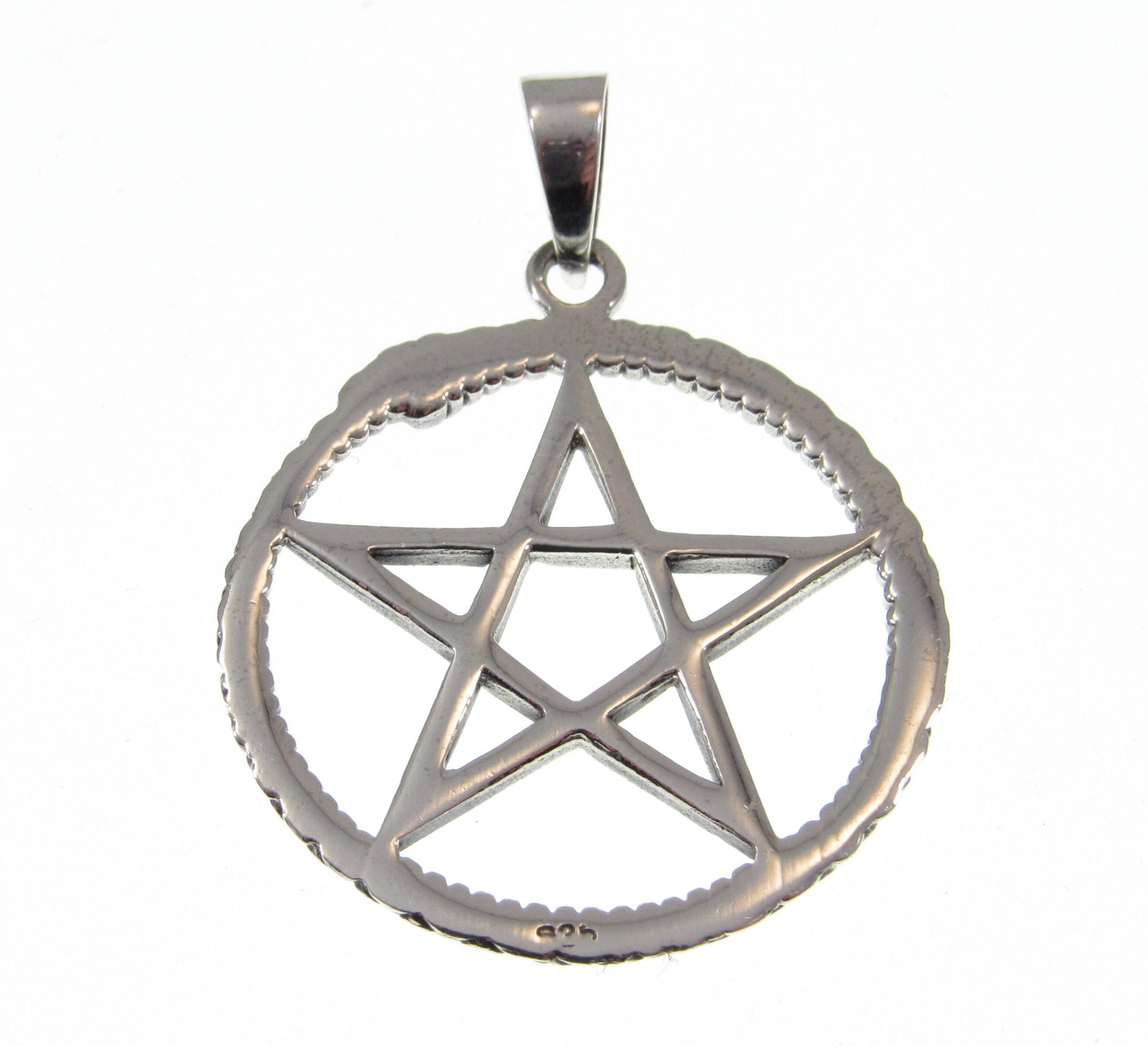 Solid 925 Sterling Silver Ouroboros Pentagram Pendant – Wiccan Protection Amulet, Occult Pagan Jewelry, Witchcraft Symbol, Serpent Pentacle