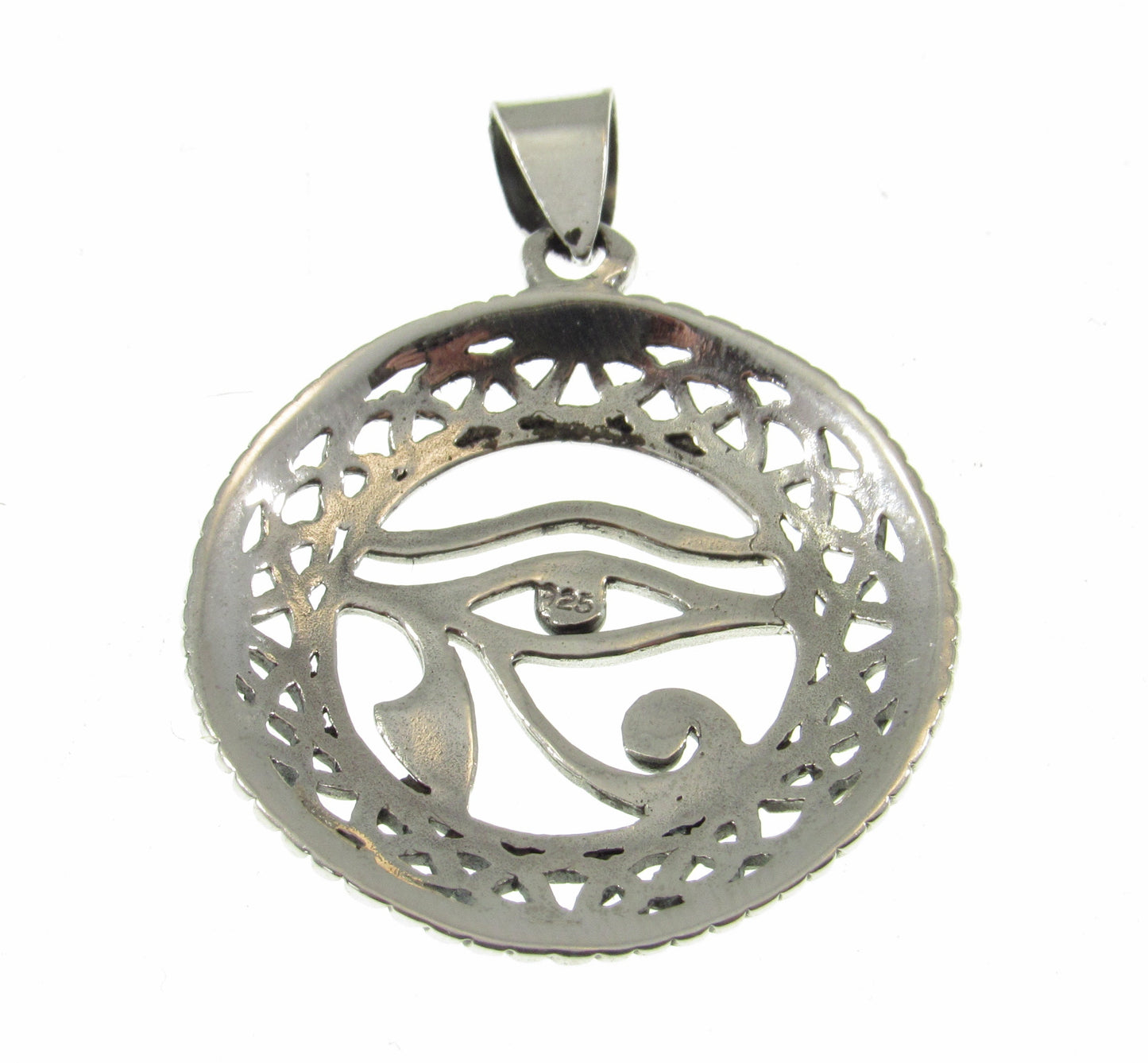 Solid 925 Sterling Silver Eye of Horus Pendant – Celtic Protection Necklace Pendant, Egyptian Amulet, Third Eye Jewelry, Symbol of Wisdom