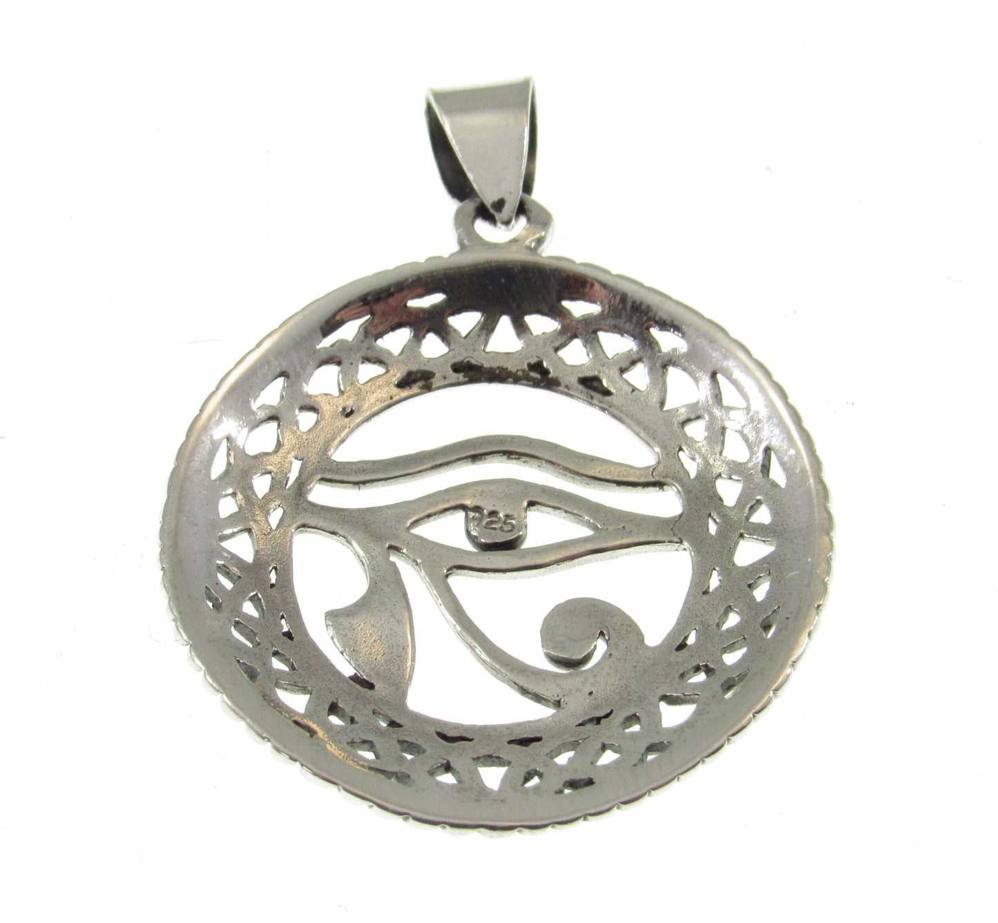 Solid 925 Sterling Silver Eye of Horus Pendant – Celtic Protection Necklace Pendant, Egyptian Amulet, Third Eye Jewelry, Symbol of Wisdom