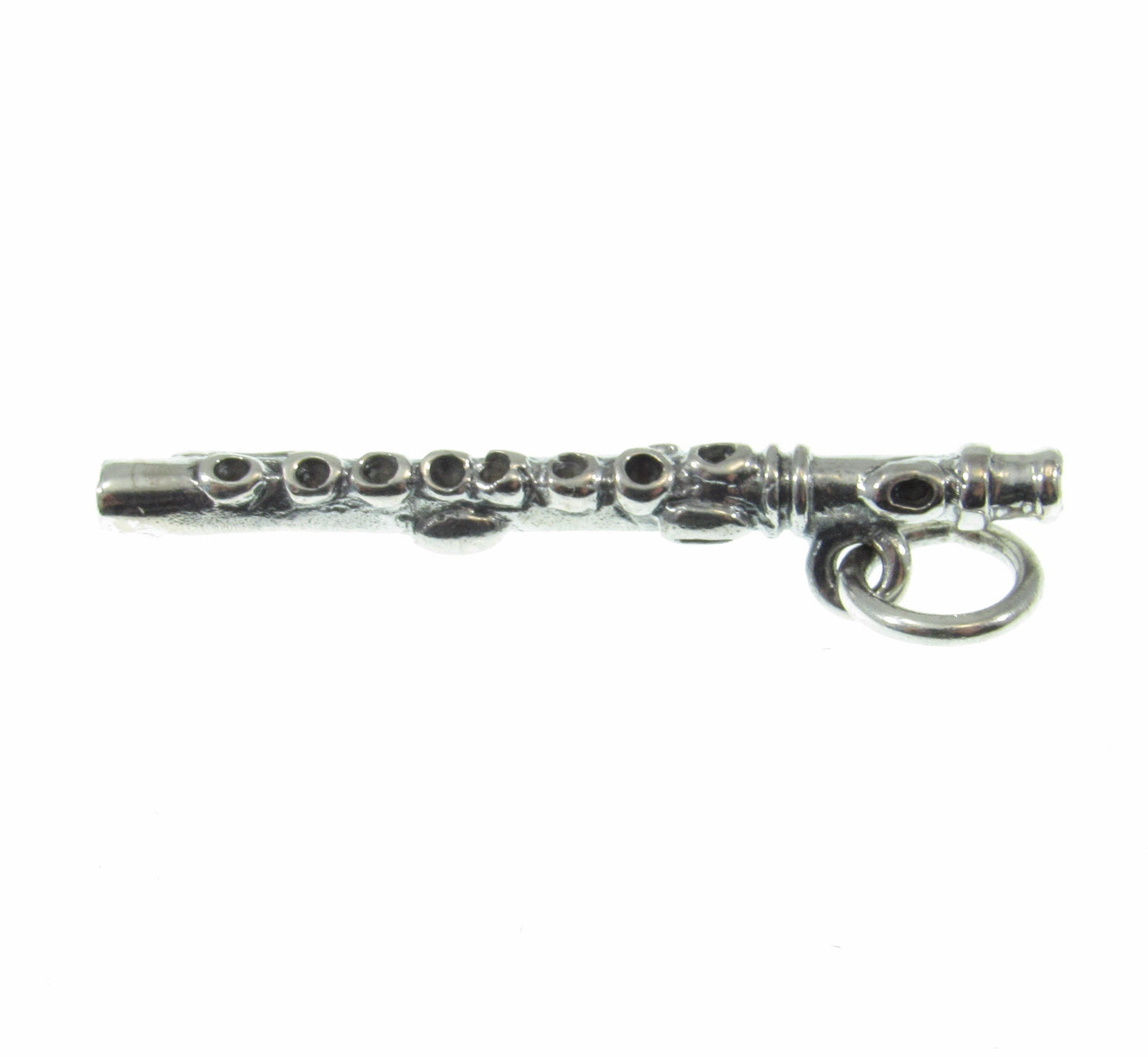 Solid 925 Sterling Silver Flute Charm – Handcrafted Musician Jewelry Gift for Flutist & Unique Music Lover Pendant