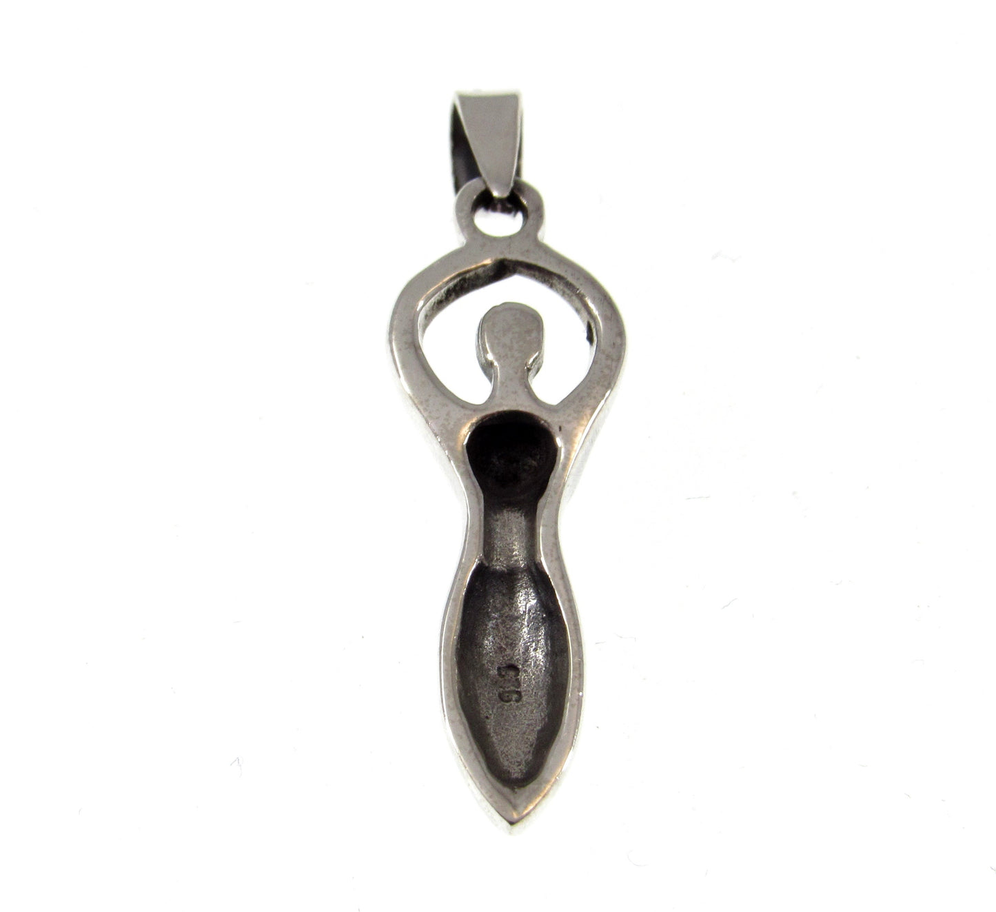 Solid 925 Sterling Silver Spiral Goddess Pendant – Feminine Energy Symbol, Divine Feminist Amulet