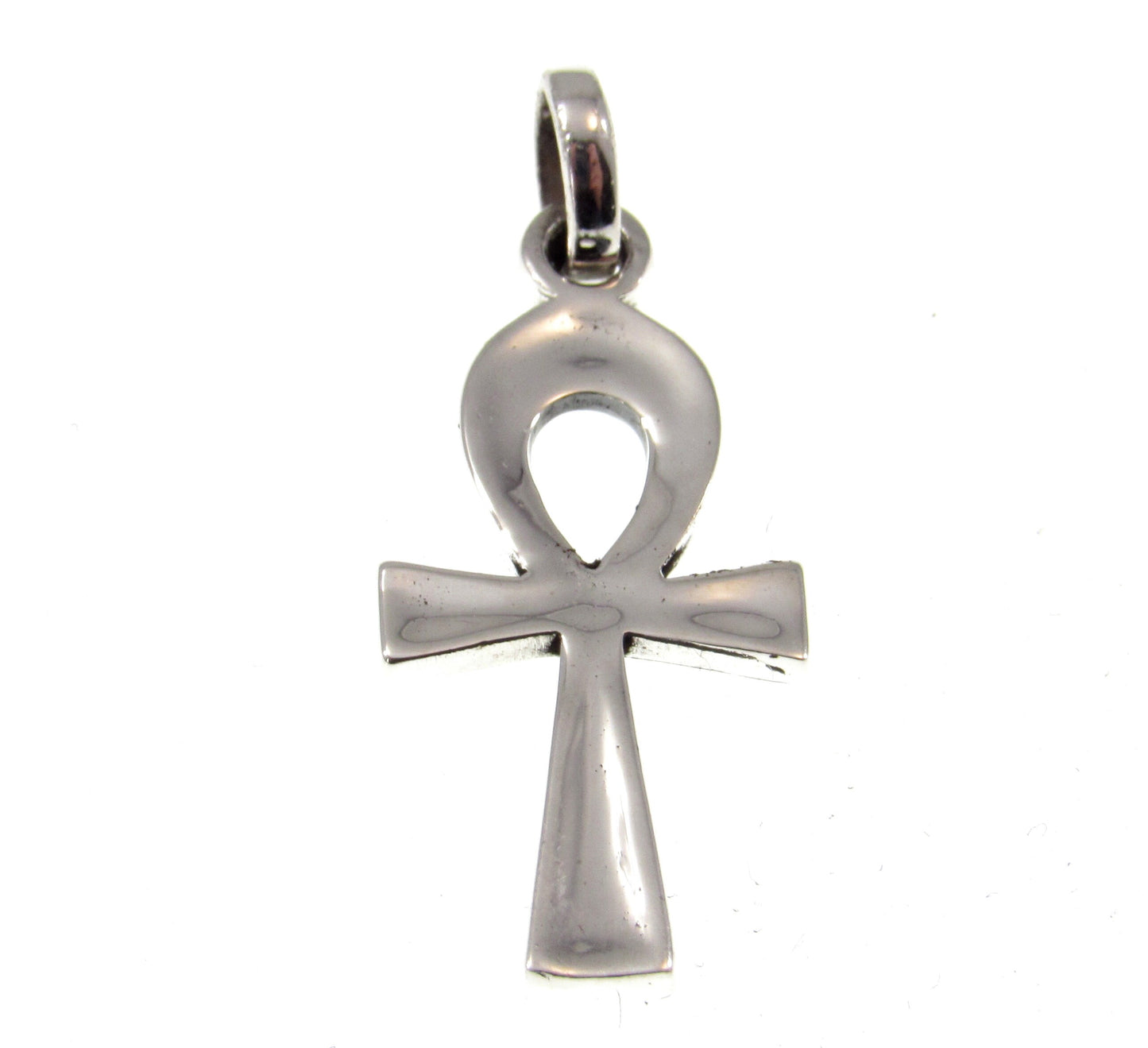 Solid 925 Sterling Silver Small Egyptian Ankh, Crux Ansata Cross, New Age Religious Pendant