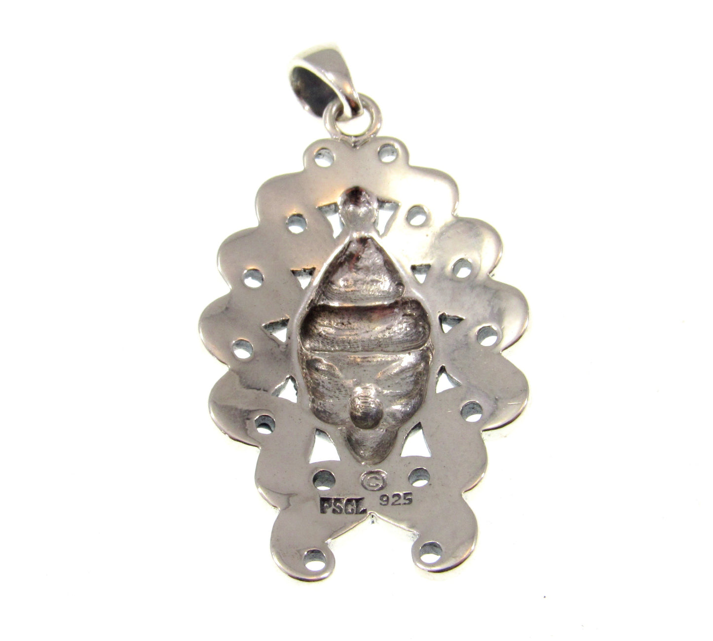 Solid 925 Sterling Silver Modron Pendant – Celtic Goddess Necklace – Paua Shell Accents – Mythic Motherhood Goddess Talisman - Welsh Jewelry