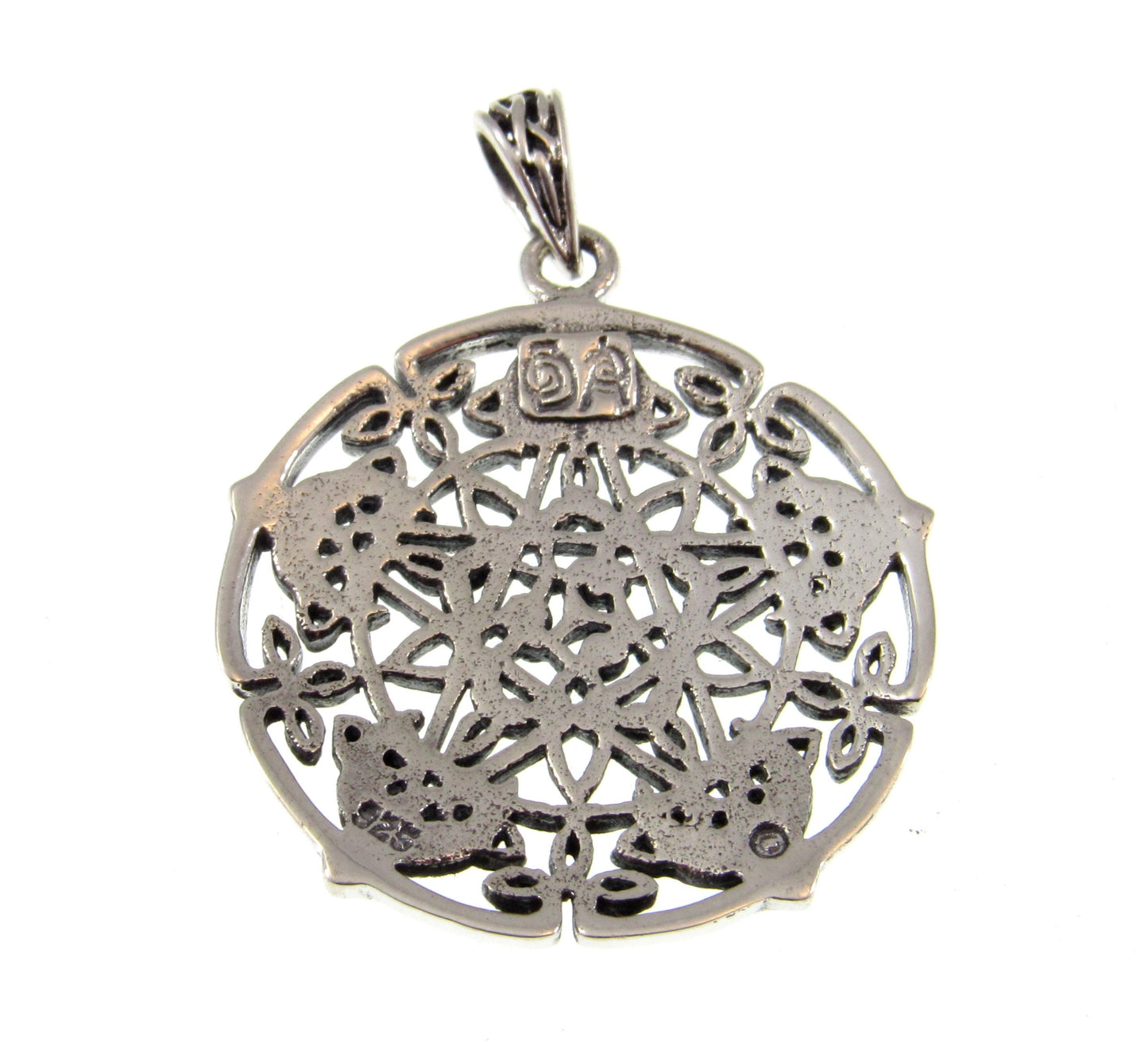 Solid 925 Sterling Silver Celtic Moon the Pentagram Star Pendant Designed by Brigid Ashwood