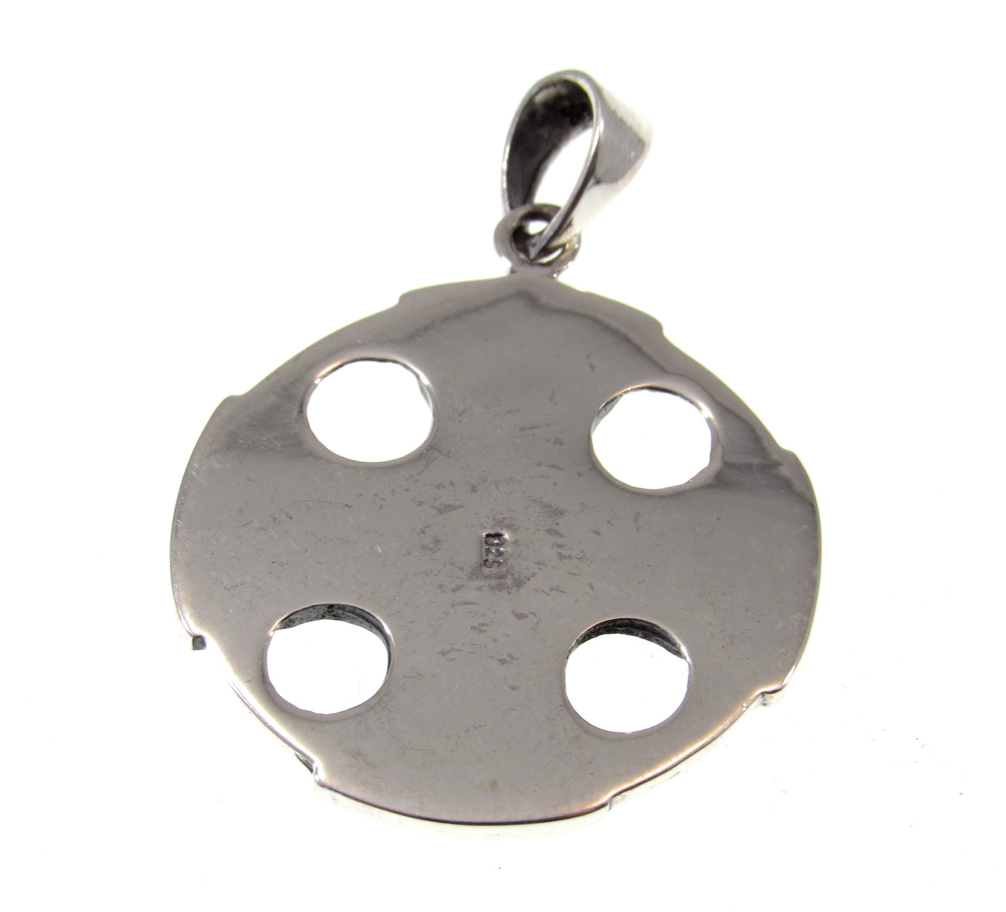 Solid 925 Sterling Silver Celtic Trinity Knot Iron Cross Pendant