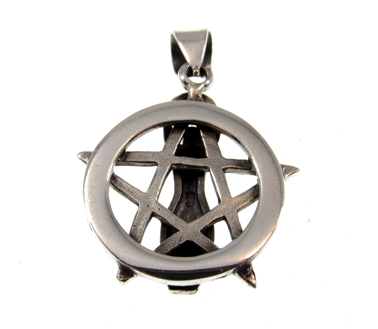 Solid 925 Sterling Silver Spiral Goddess Pentacle Pendant, Wiccan Pagan Goddess Jewelry, Feminine Divine Symbol, Magic Protection Amulet