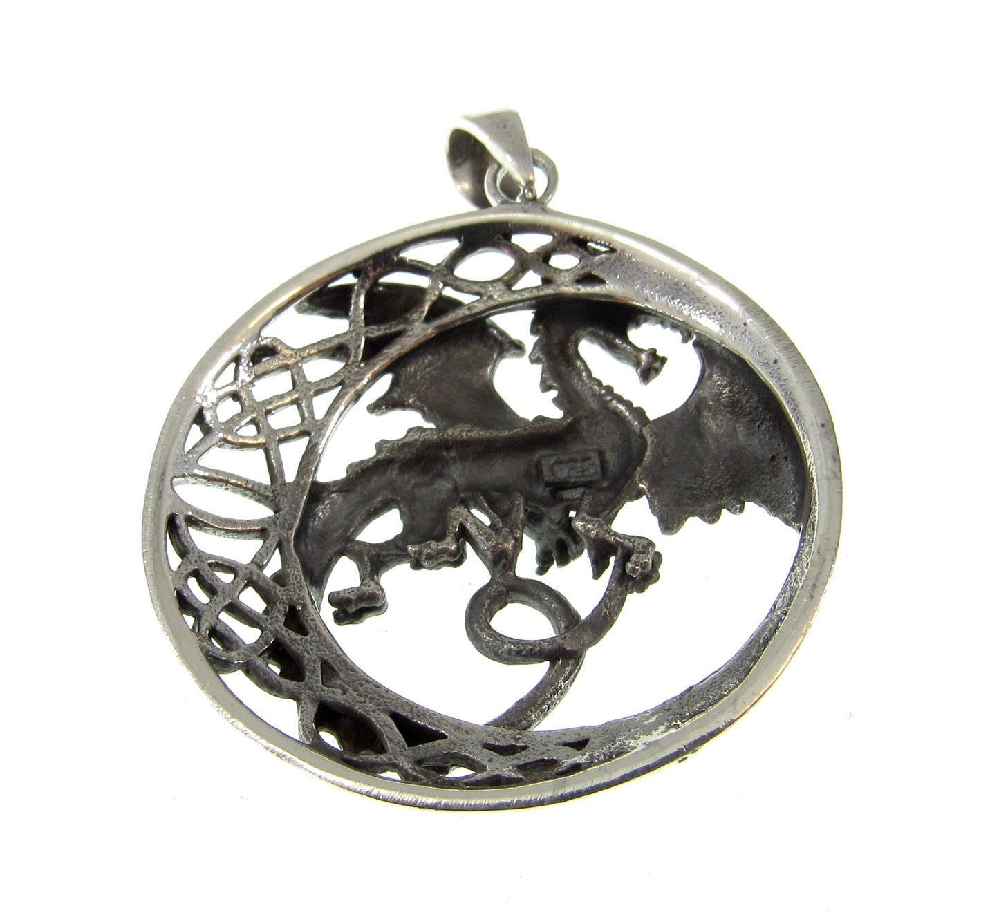 Solid 925 Sterling Silver Celtic Dragon Pendant – Mythical Viking Pendant, Medieval Fantasy Jewelry, Gothic Dragon Amulet, Norse Pagan Gift