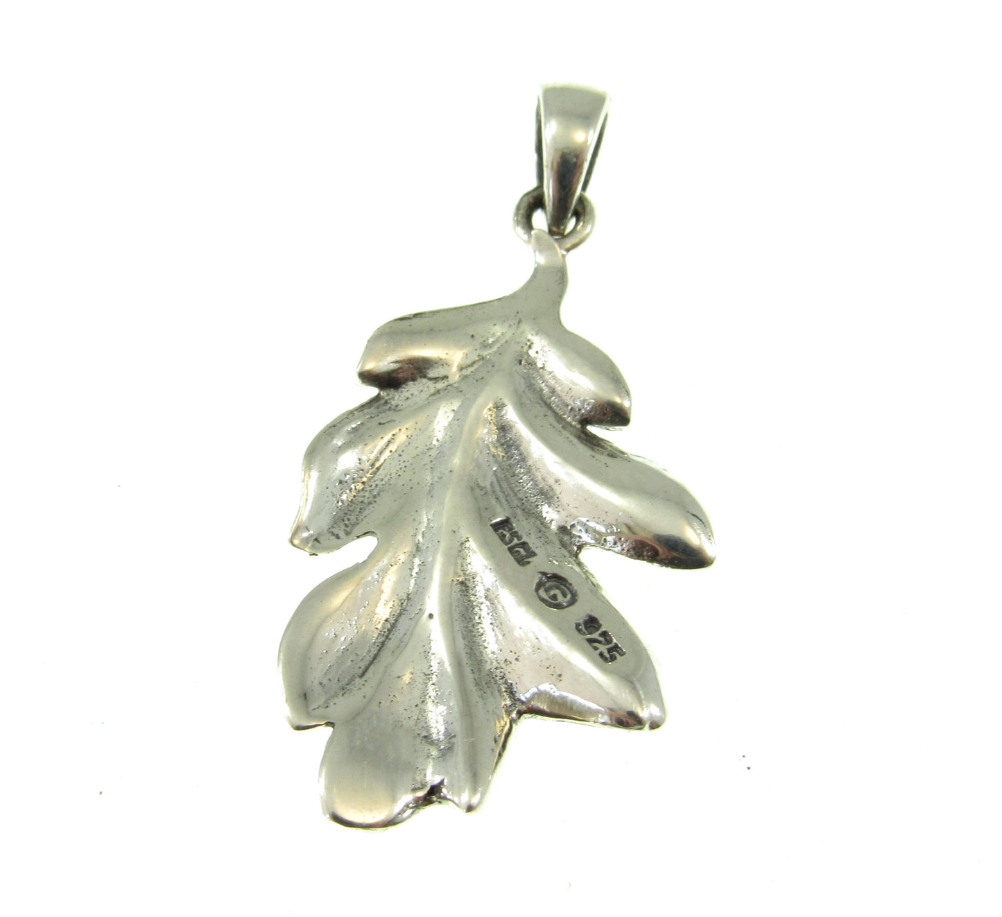 Solid 925 Sterling Silver Magic & Witch Oak Leaves Pendant, Pagan Wicca Amulet