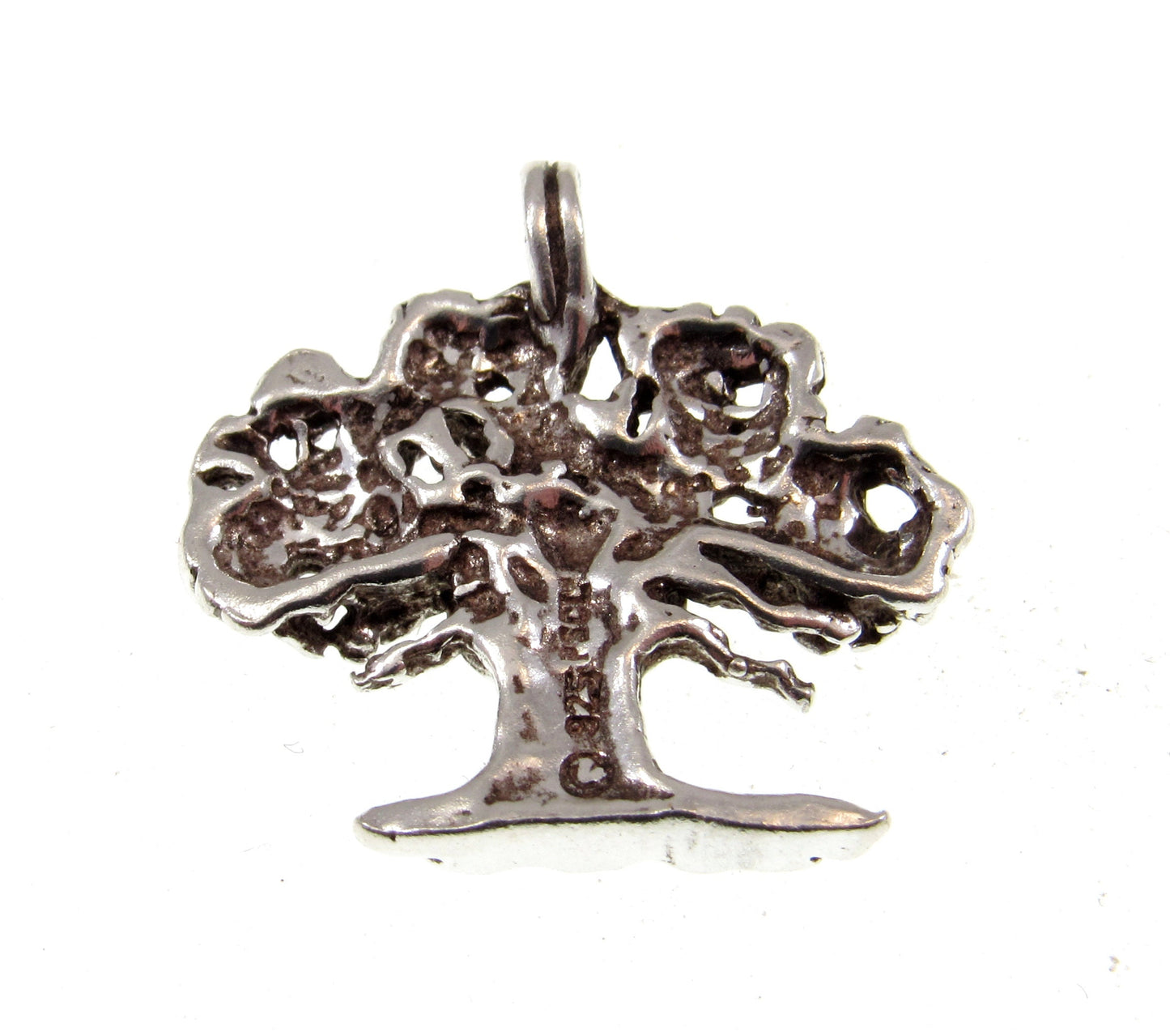 Solid 925 Sterling Silver Sacred Oak Tree of Life and Pentacle Pentagram Pendant