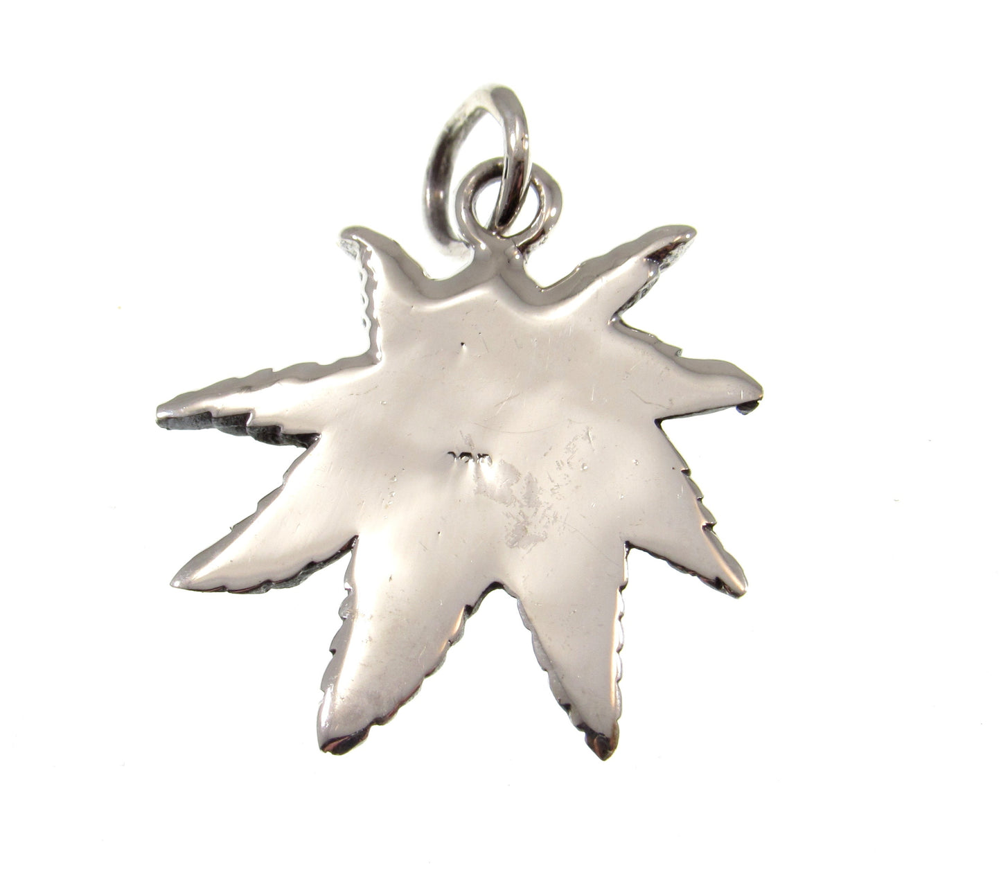 Solid 925 Sterling Silver Marijuana Leaf & Skull Pendant, Handcrafted Gothic Weed Skull Jewelry