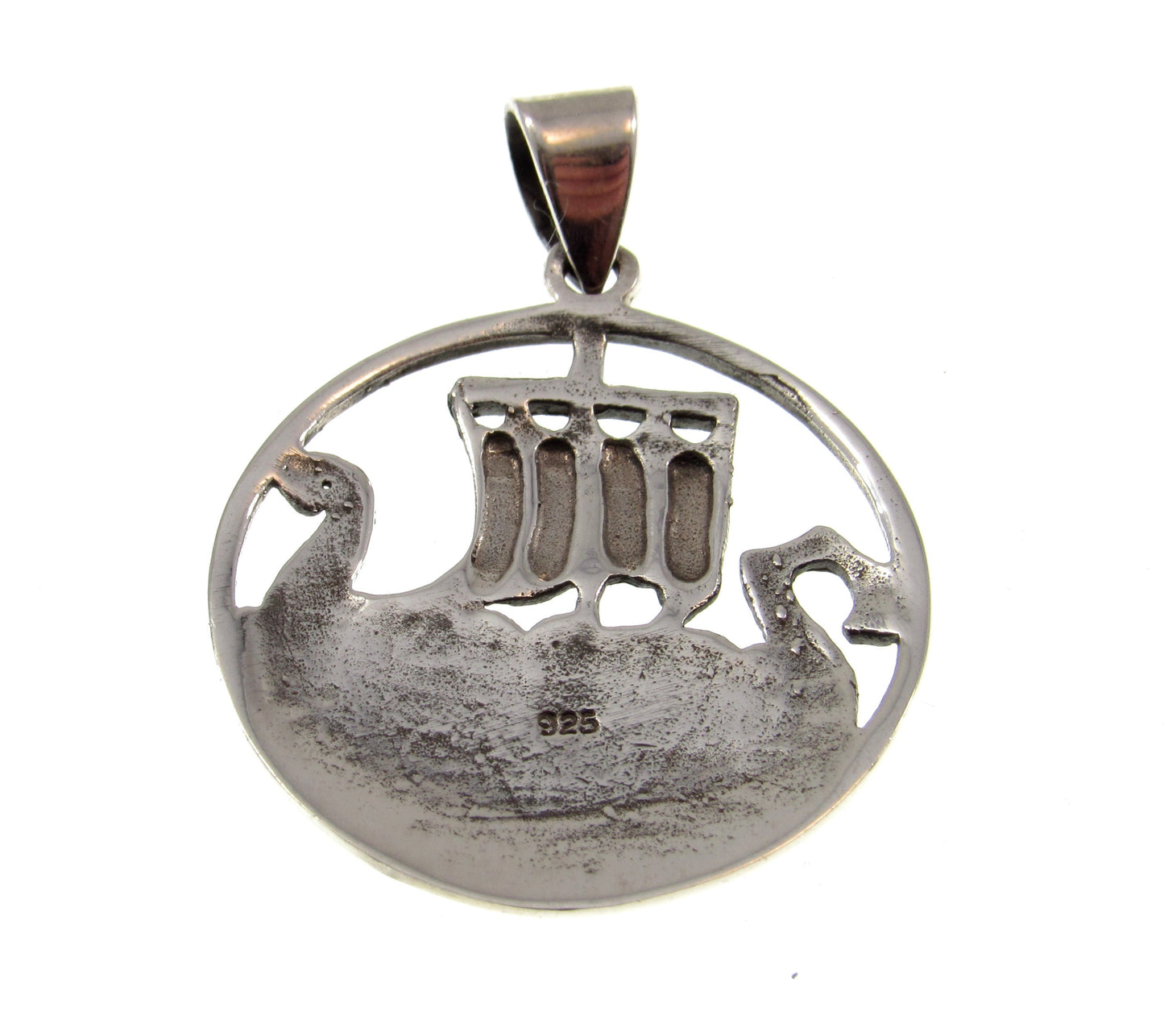 Solid 925 Sterling Silver Viking Ship Pendant, Norse Drakkar Necklace, Nordic Warrior Jewelry, Scandinavian Boat Amulet, Viking Gift for Him