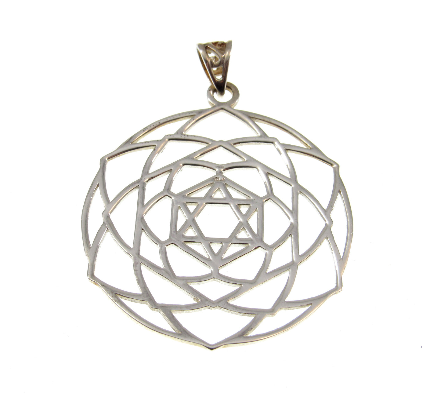 Solid 925 Sterling Silver Star of David Seal of Solomon Pendant, Handcrafted Religious Jewelry
