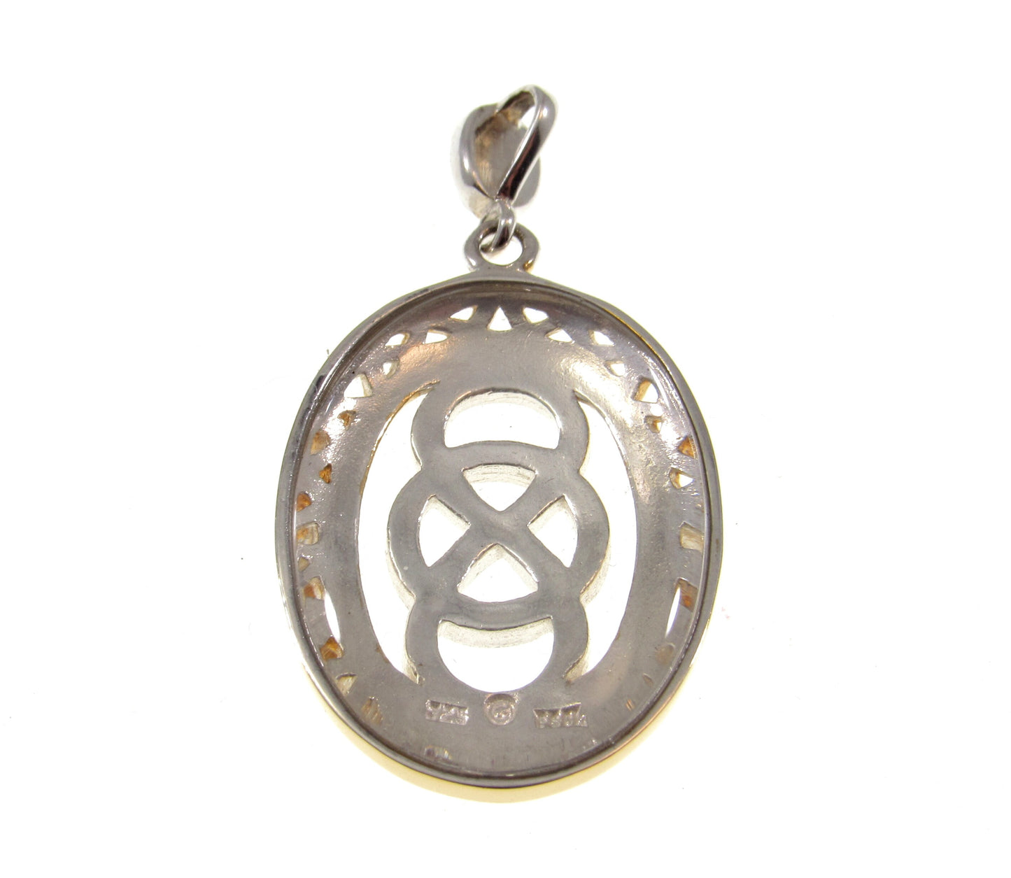 Solid 925 Sterling Silver & 18k Gold Celtic Infinity Knot Pendant, Handcrafted Magic Binding Spell Amulet