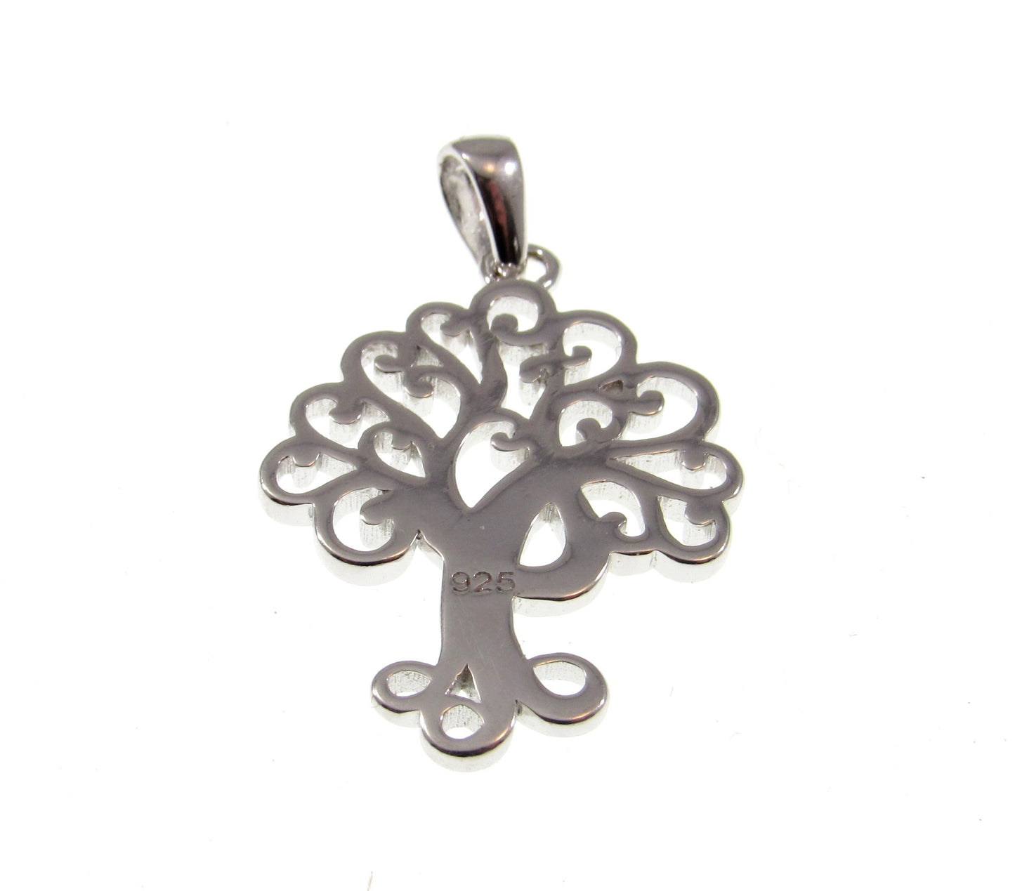 Solid 925 Sterling Silver Ornate Tree of Life Charm, Handcrafted Yggdrasil Pendant