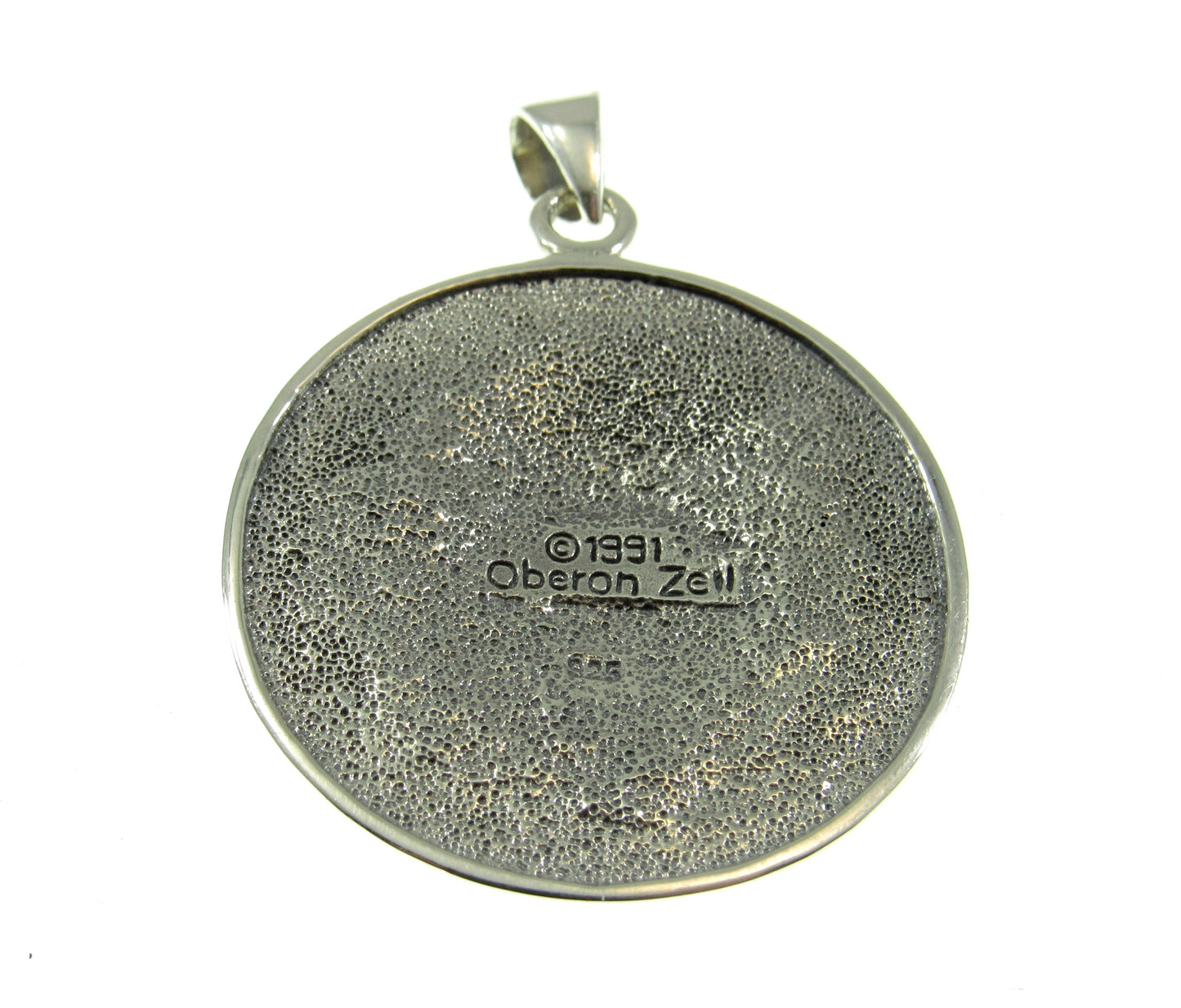 Solid 925 Sterling Silver Celtic Enameled Green Man Pendant, Handcrafted Jewelry Designed by Wizard Oberon Zell