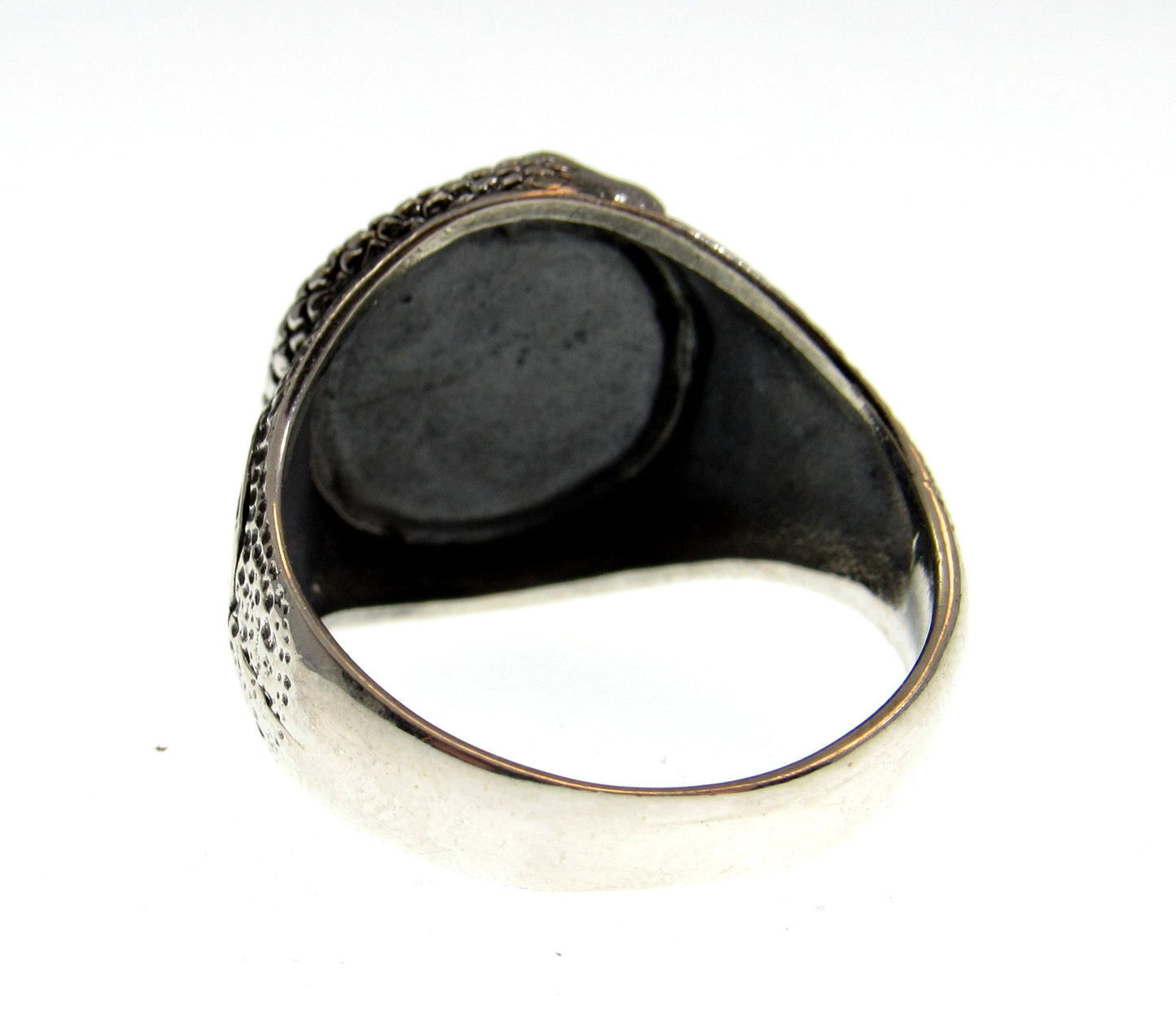 Solid 925 Sterling Silver Men's Ouroboros Pentacle Pentagram Ring, Handcrafted Signet Ring Pendant on Nylon Cord, Sizes 10-14