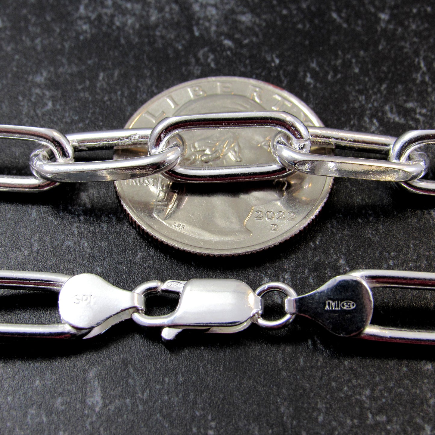 Solid 925 Sterling Silver Italian Paperclip Chain, Unisex Necklace / Bracelet for Men & Women, 2mm - 7mm, Sleek Edgy Urban Statement Jewelry