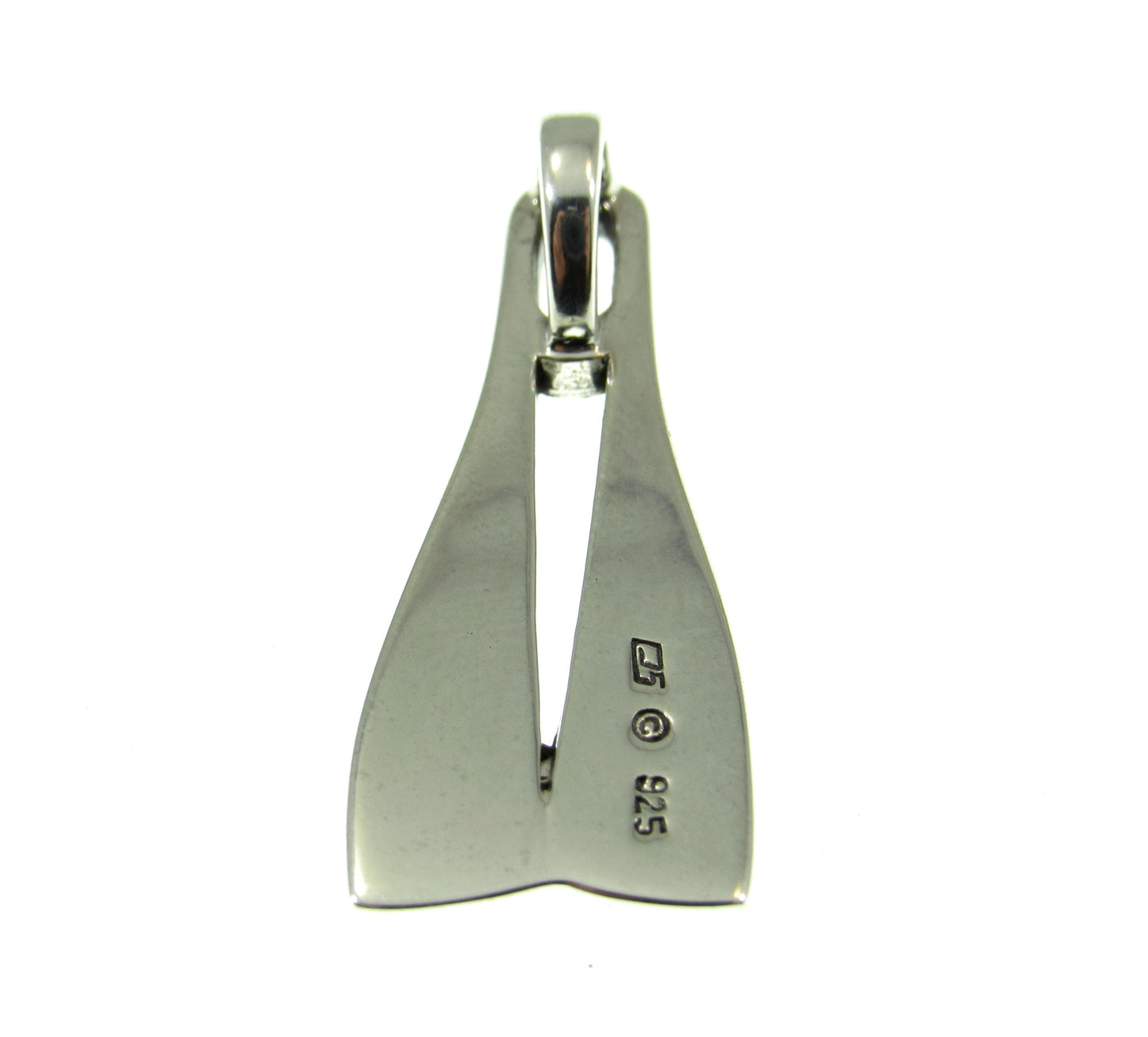 925 Sterling Silver Double Diving Fins Scuba Diver Slide Pendant