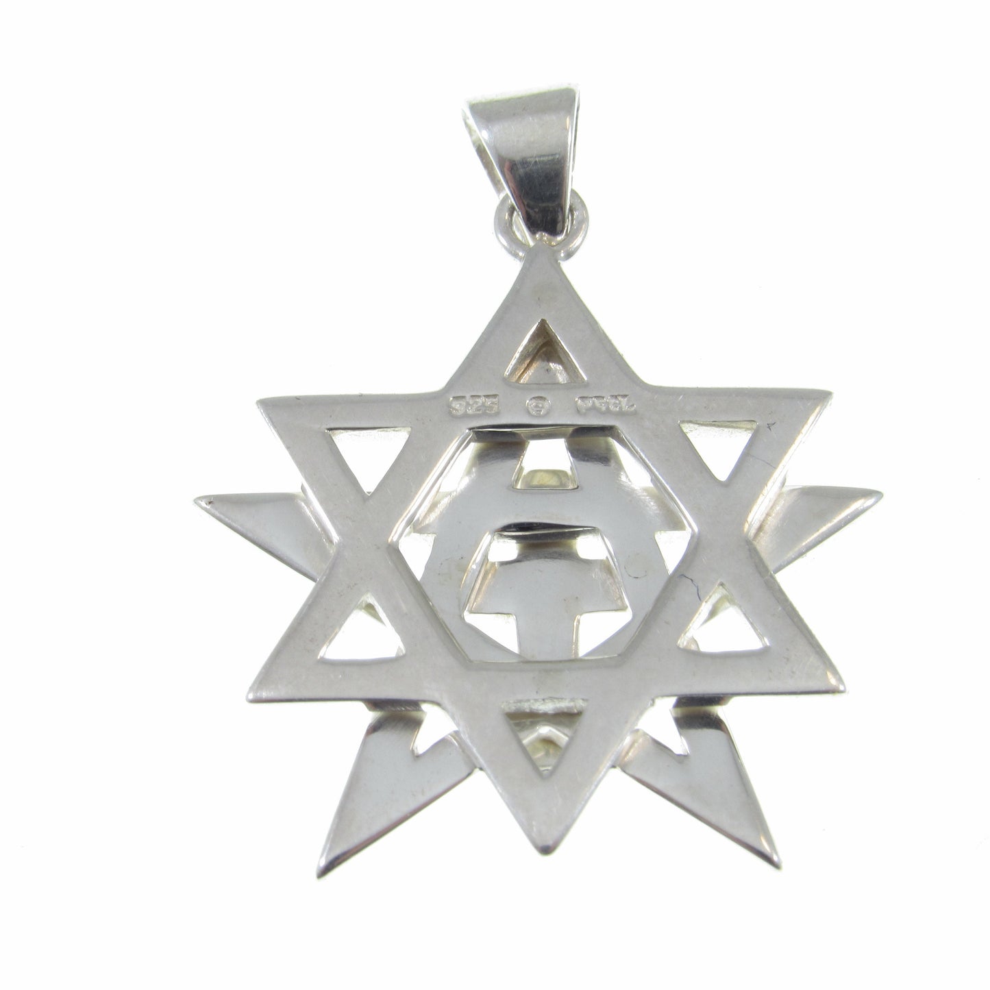 Solid 925 Sterling Silver Intertwined Star of David Christian Cross Pendant, Jewish Symbol, Support Israel Charm, Religious Jewelry