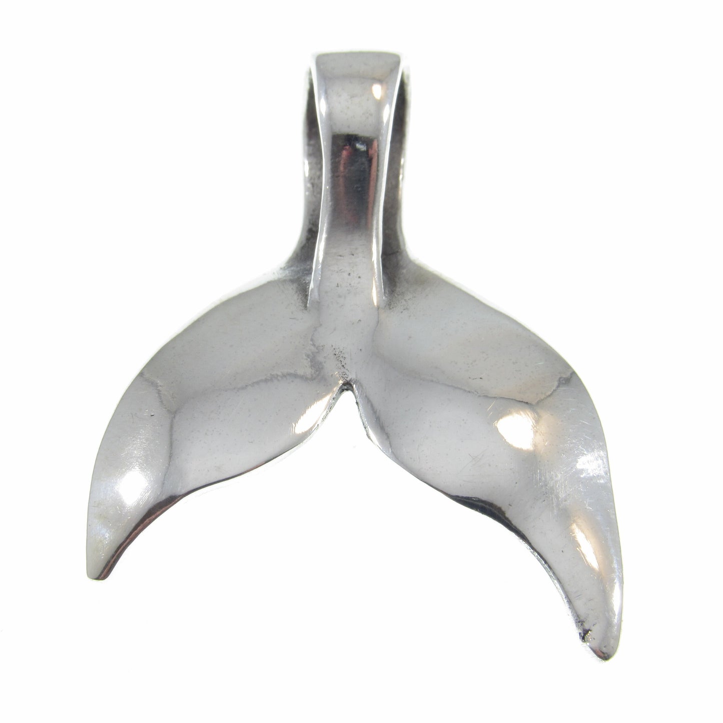Large Solid 925 Sterling Silver Whale / Mermaid Tail Slide Pendant, Handcrafted 3D Nautical Ocean Life Jewelry, Summer Beach Lover Gift