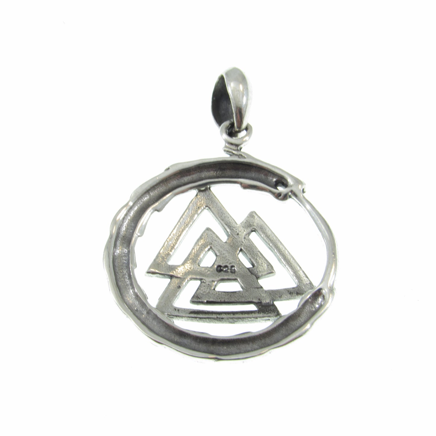 Solid 925 Sterling Silver Valknut Pendant with Jörmungandr Serpent – Norse Pagan Necklace Amulet – Viking Odin Symbol – Nordic Jewelry