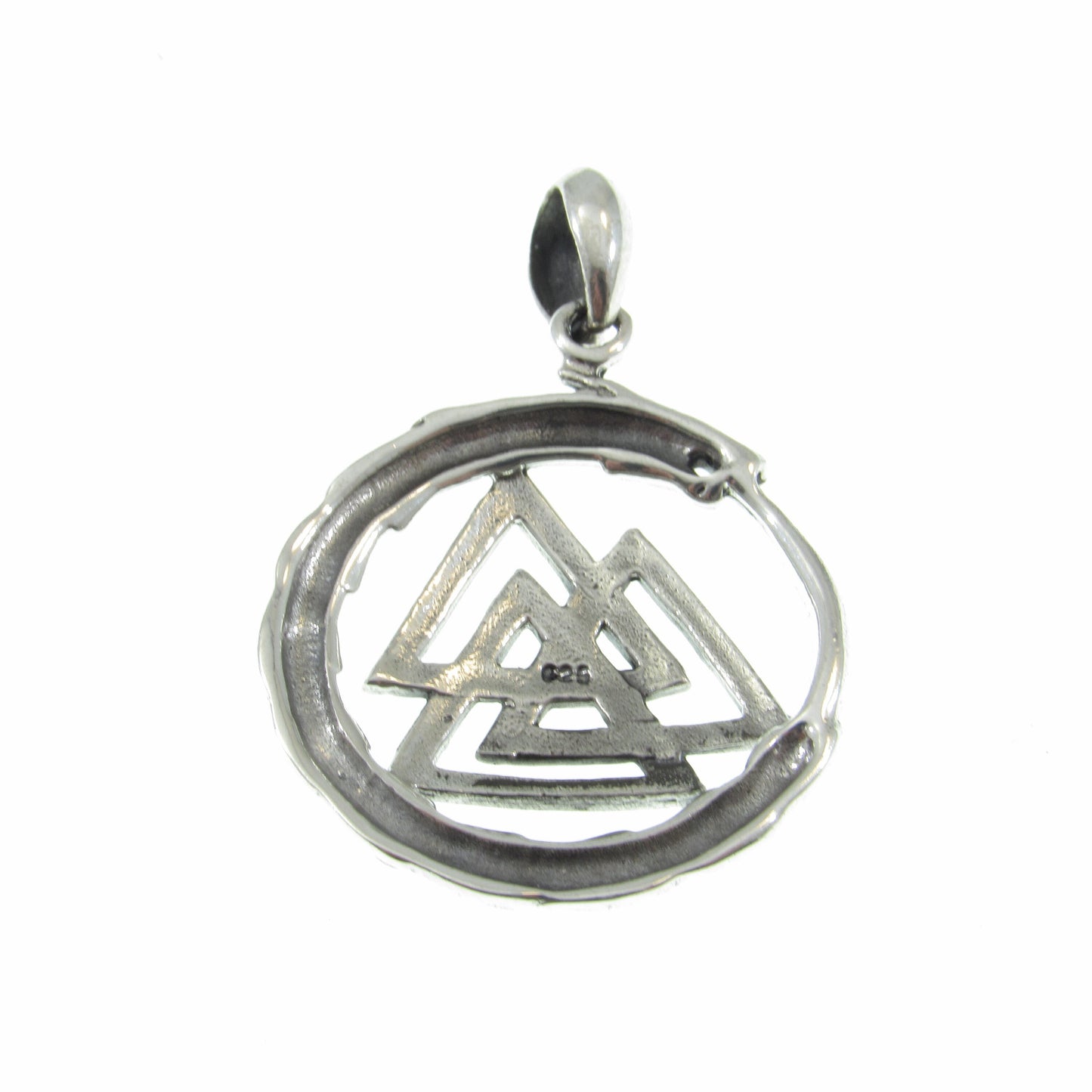 Solid 925 Sterling Silver Valknut Pendant with Jörmungandr Serpent – Norse Pagan Necklace Amulet – Viking Odin Symbol – Nordic Jewelry
