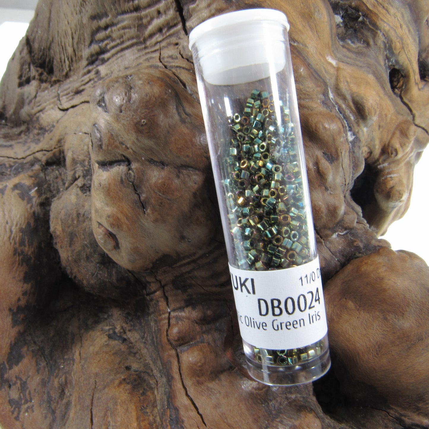 DB0024 11/0 Miyuki Metallic Olive Green Iris Delica Seed Beads, 5 Grams Tube, 25 Grams Bag, DB24, DB-0024 Japanese Glass Delicas for Jewelry