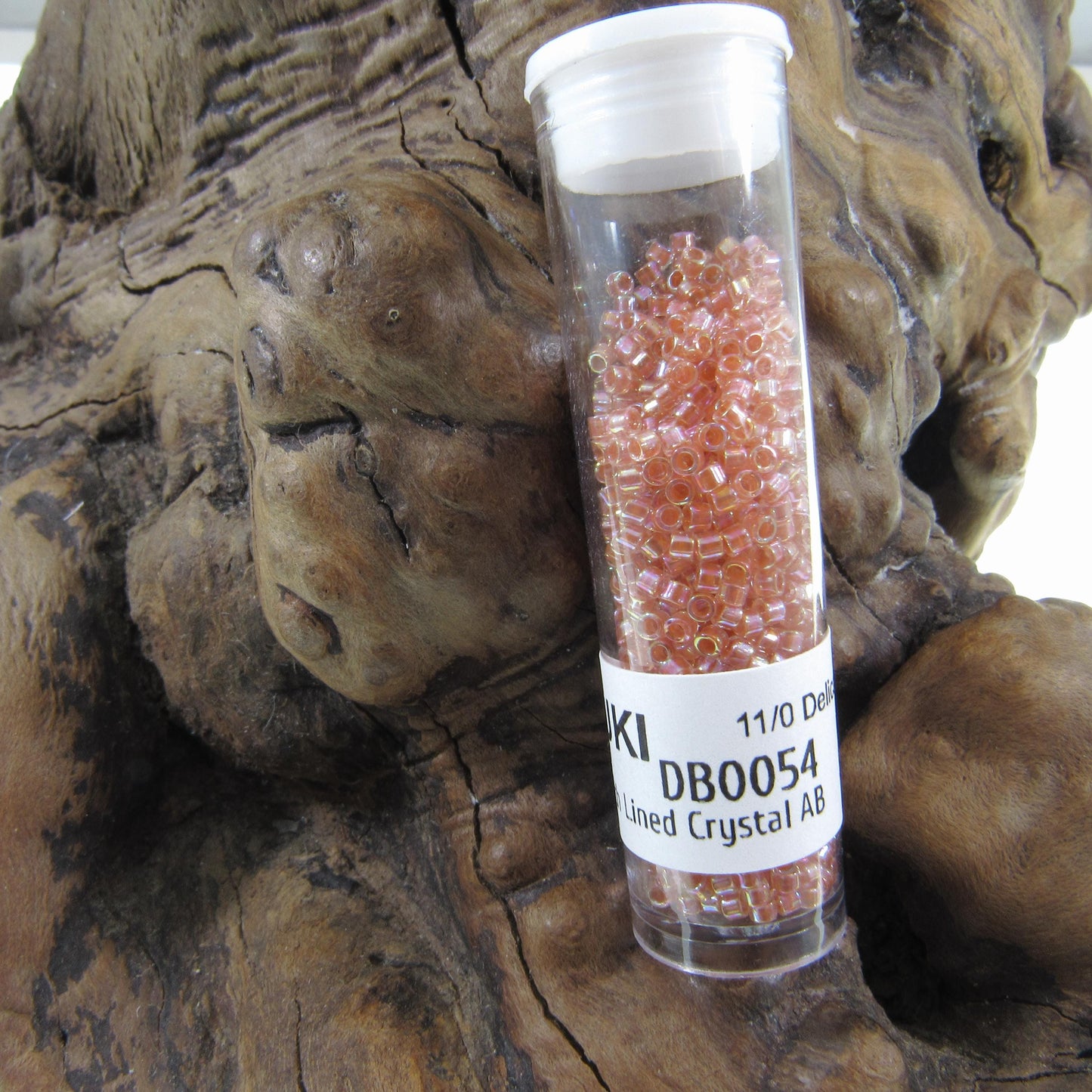 DB0054 11/0 Miyuki Dark Peach Lined Crystal AB Delica Seed Beads, 5 Grams Tube, 25 Grams Bag, DB54, DB-54 Japanese Glass Delicas for Jewelry