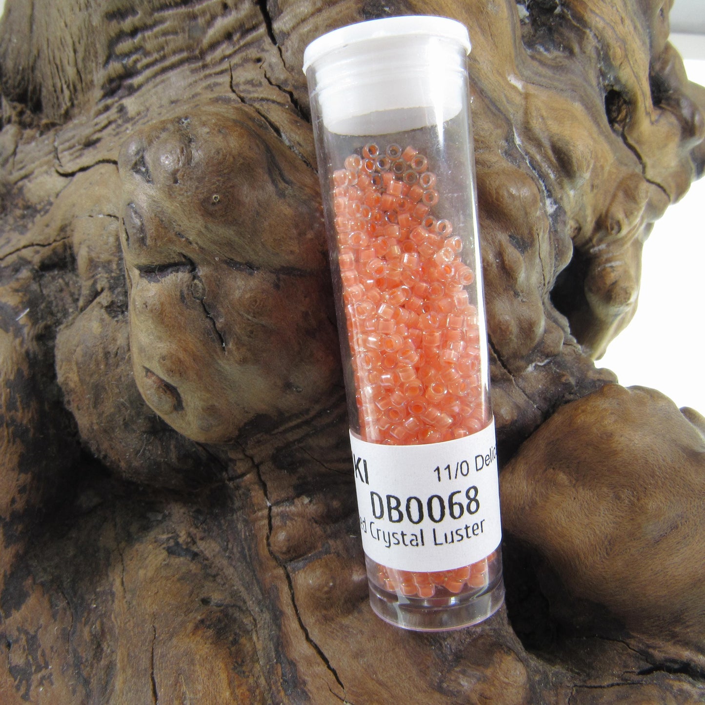 DB0068 11/0 Miyuki Peach Lined Crystal Luster Delica Seed Beads, 5 Grams Tube, 25 Grams Bag DB68, DB-68 Japanese Glass Delicas for Jewelry