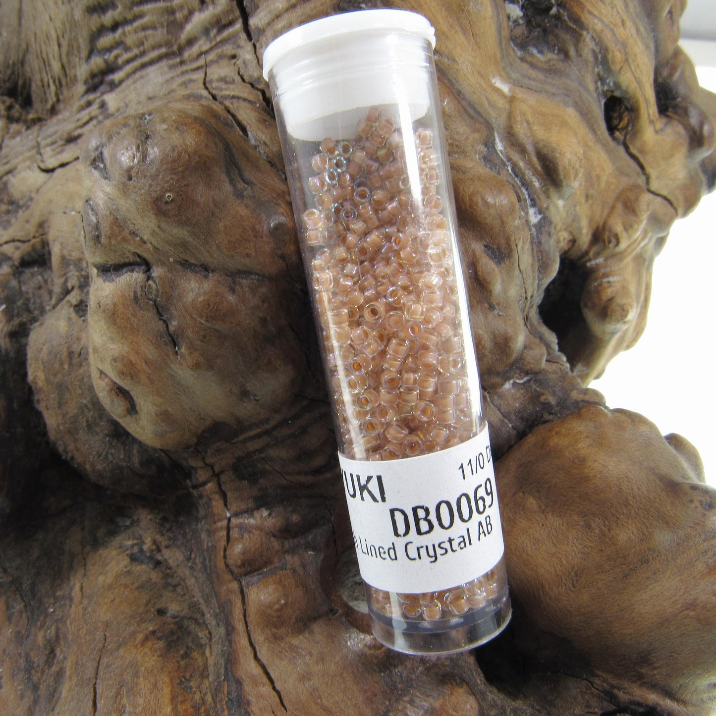 DB0069 11/0 Miyuki Blush Lined Crystal AB Delica Seed Beads, 5 Grams Tube, 25 Grams Bag DB69, DB-69 Japanese Glass Delicas