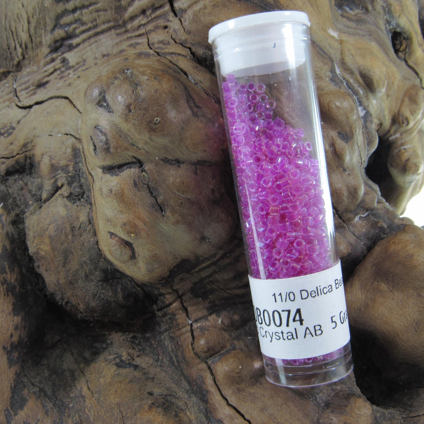 DB0074 11/0 Miyuki Fuchsia Lined Crystal AB Delica Seed Beads, 5 Grams Tube, 25 Grams Bag DB74, DB-74 Japanese Glass Delicas for Jewelry