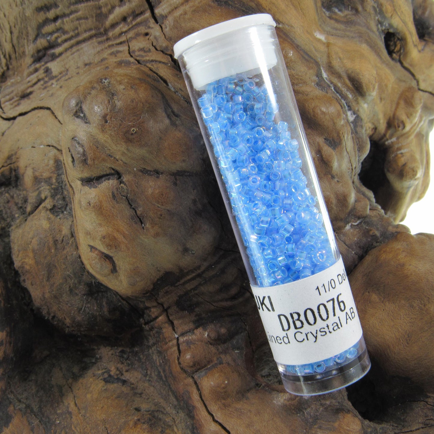 DB0076 11/0 Miyuki Light Blue Lined Crystal AB Delica Seed Beads, 5 Grams Tube, 25 Grams Bag DB76, DB-76 Japanese Glass Delicas for Jewelry