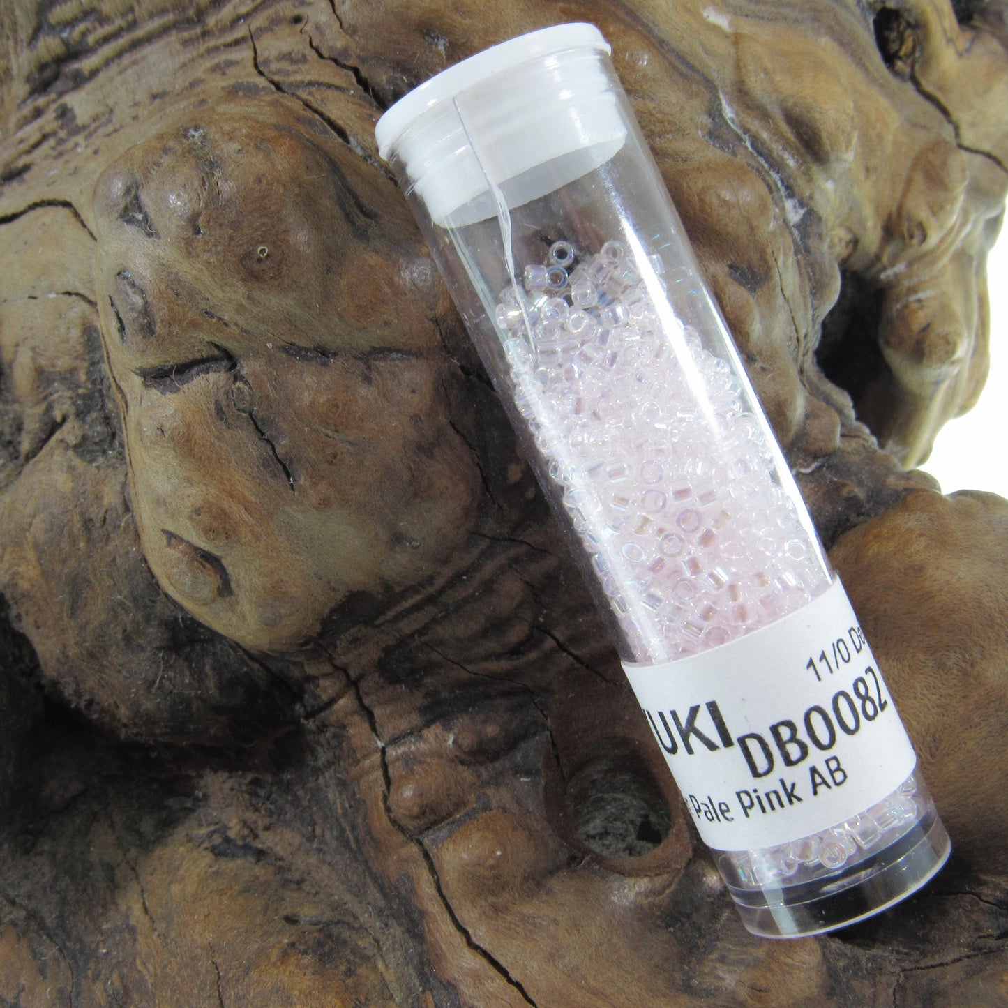 DB0082 11/0 Miyuki Transparent Pale Pink AB Delica Seed Beads, 5 Grams Tube, 25 Grams Bag DB82, DB-82 Japanese Glass Delicas for Jewelry