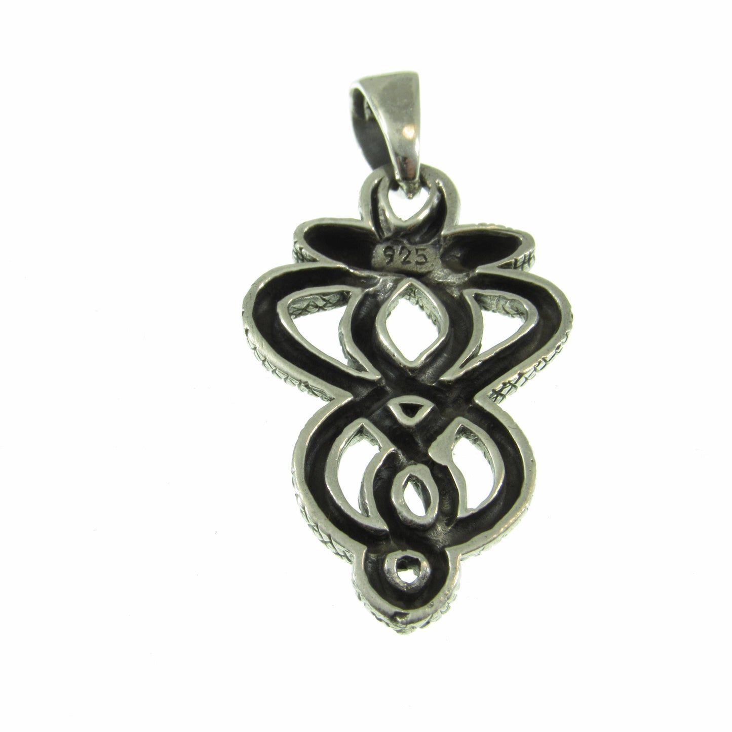Solid 925 Sterling Silver Double Serpent Pendant – Handcrafted Snake Necklace Amulet, Ouroboros, Occult, Esoteric, Symbolic Jewelry