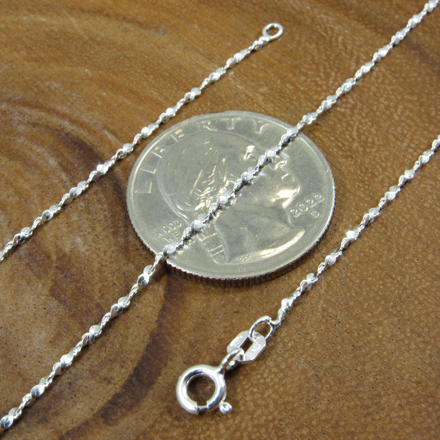 Solid 925 Sterling Silver Twisted Serpentine Chain, Elegant Womens Necklace, Dainty Italian Necklace or Bracelet, Sparkly Jewelry for Her