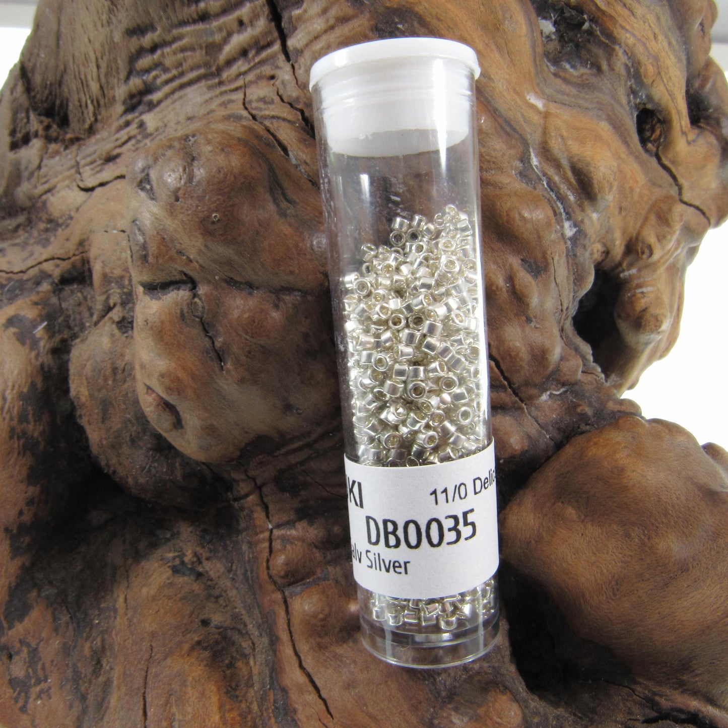 DB0035 11/0 Miyuki Galvanized Silver Delica Seed Beads, 5 Grams Tube, 25 Grams Bag DB35, DB-0035 Japanese Glass Delicas for Jewelry Making