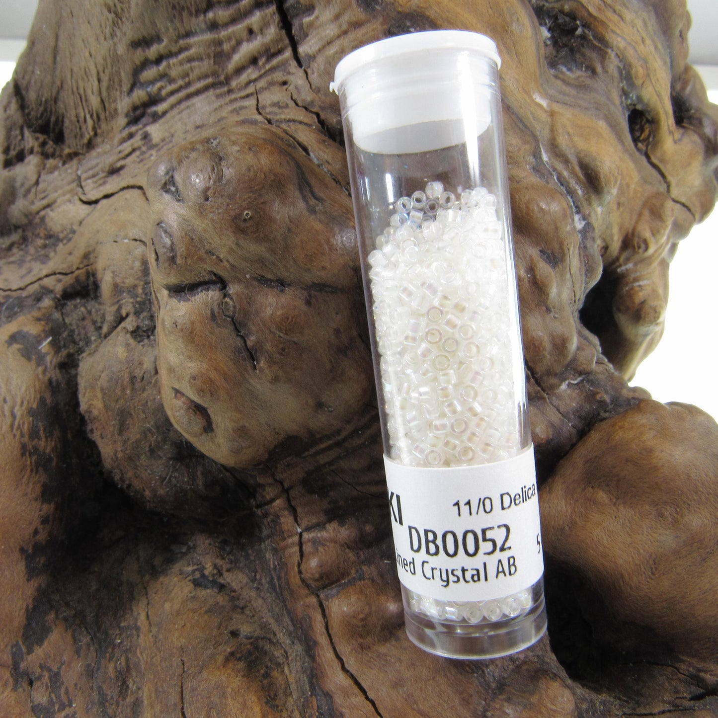 DB0052 11/0 Miyuki Pale Peach Lined Crystal AB Delica Seed Beads, 5 Grams Tube, 25 Grams Bag, DB52, DB-52 Japanese Glass Delicas for Jewelry